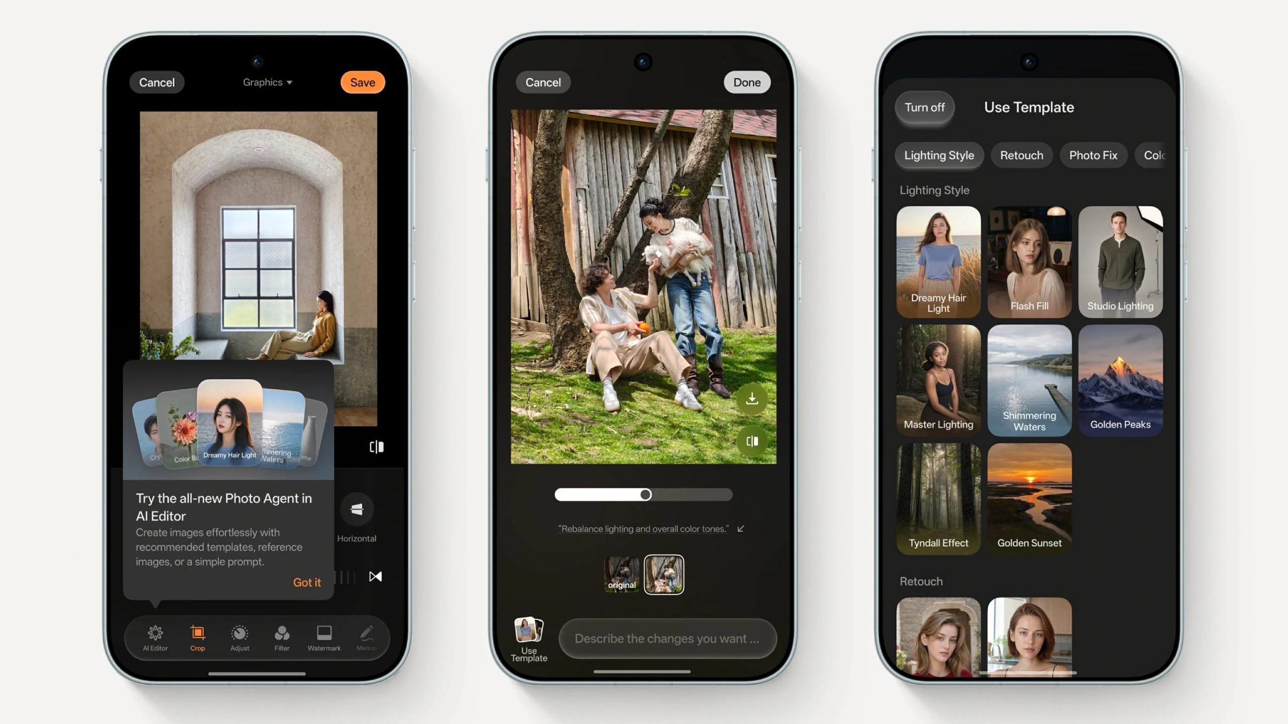 Der AI Photo Agent erleichtert die Bildbearbeitung.