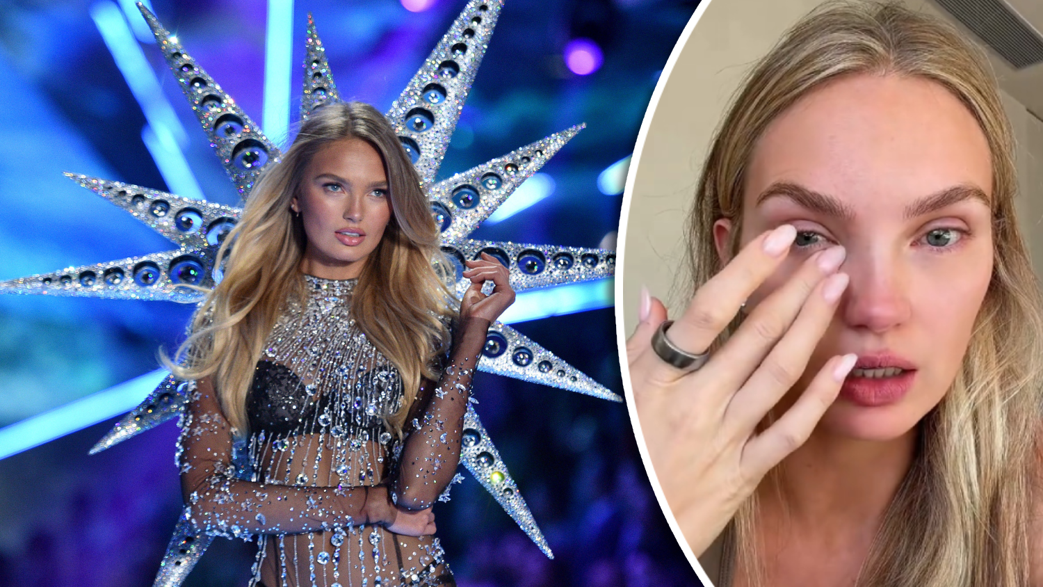 Romee Strijd 2018 im Swarovski-Look auf dem Victoria’s-Secret-Laufsteg.