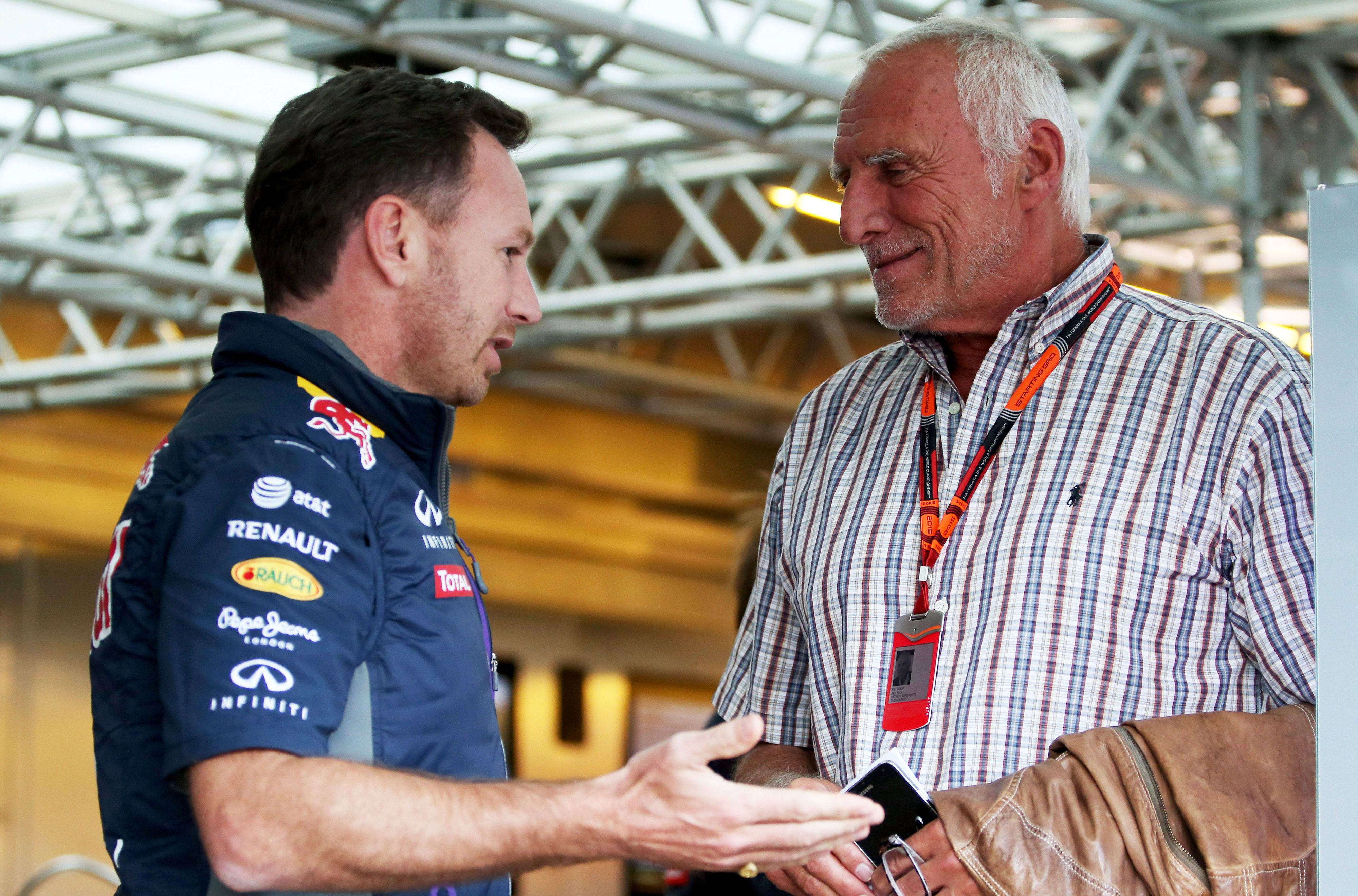 Christian Horner und Dietrich Mateschitz 2015 beim Österreich-Grand-Prix in Spielberg.