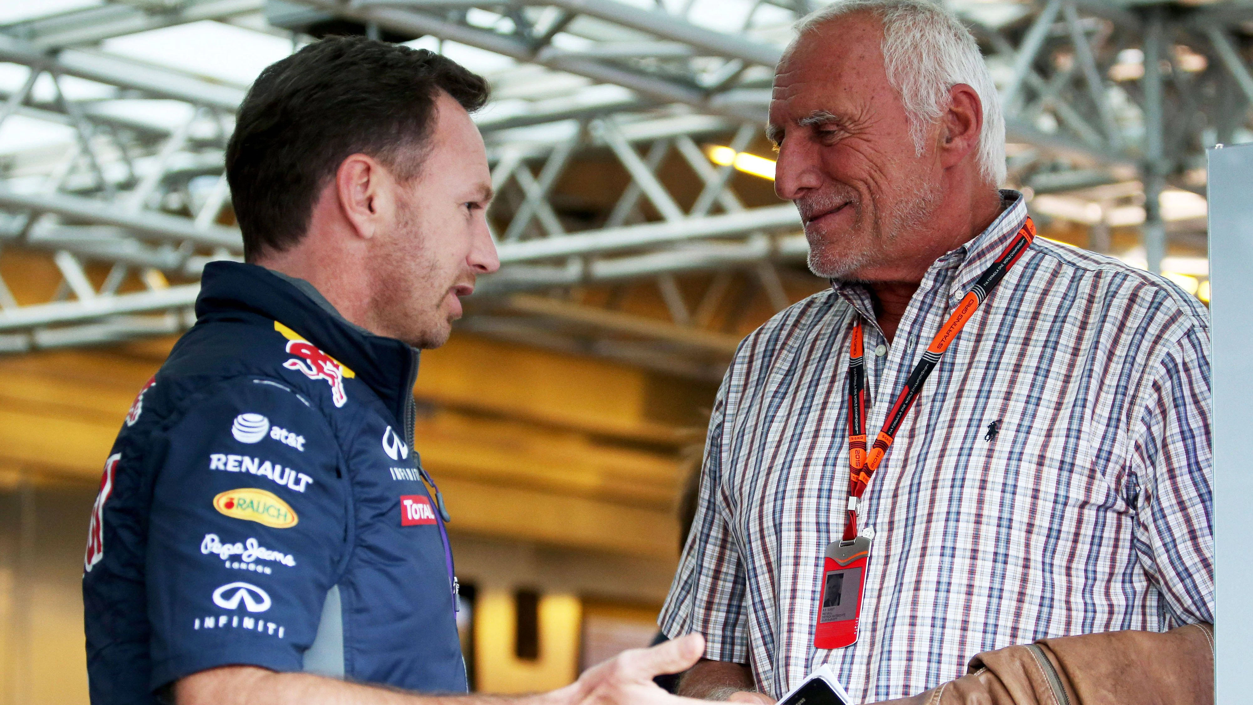 Christian Horner und Dietrich Mateschitz 2015 beim Österreich-Grand-Prix in Spielberg.