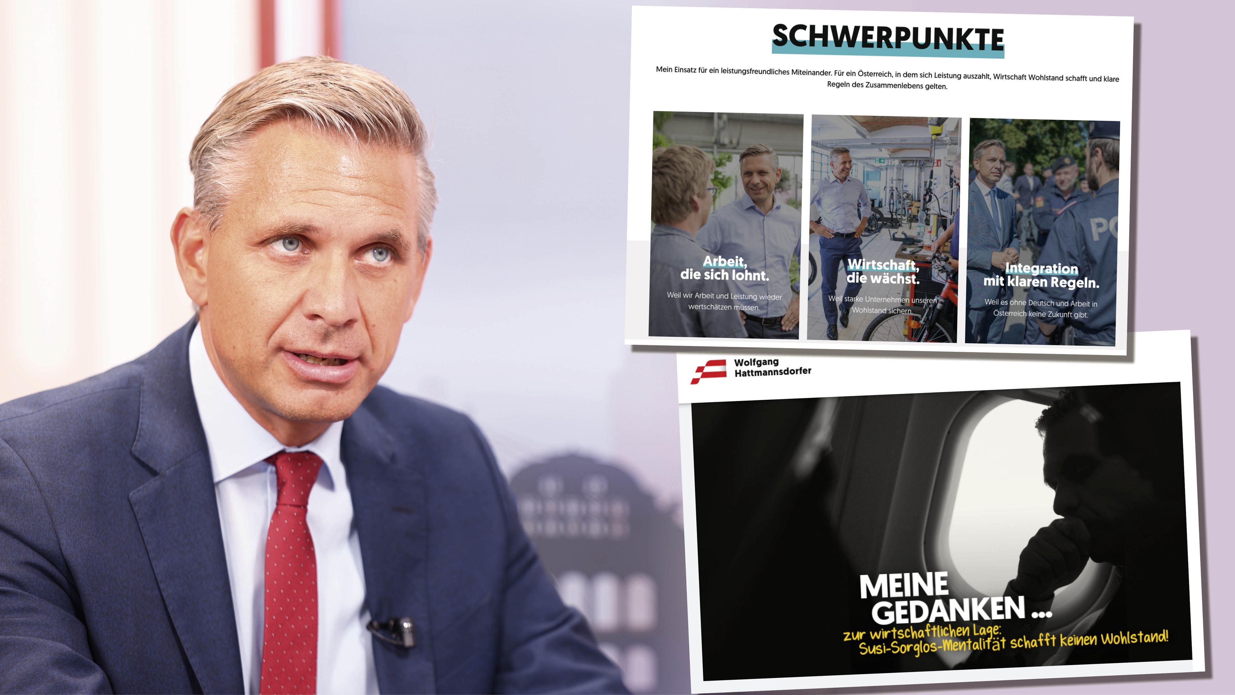 Wirtschaftsminister Wolfgang Hattmannsdorfer (ÖVP) sorgt mit seiner Homepage für Nervosität in der Koalition.