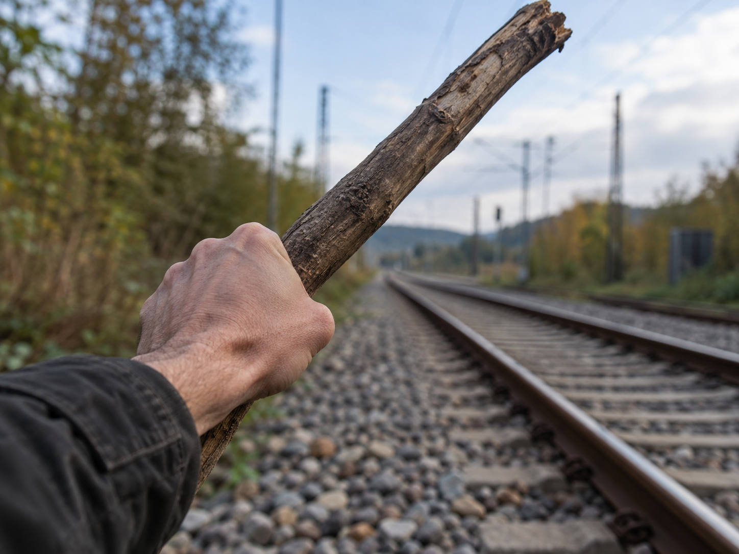 Mit einem Holzstock prügelte der Randalierer los.