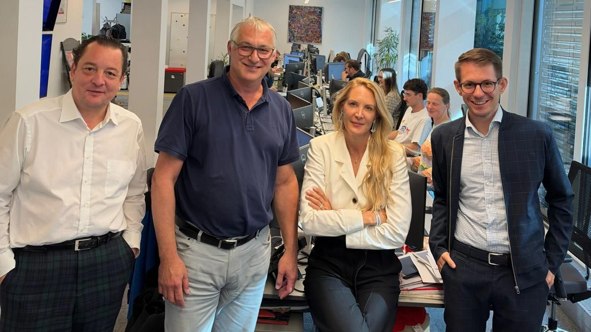 "Heute"-Herausgeberin Eva Dichand mit den Chefredakteuren Peter Frick, Peter Lattinger und Clemens Oistric