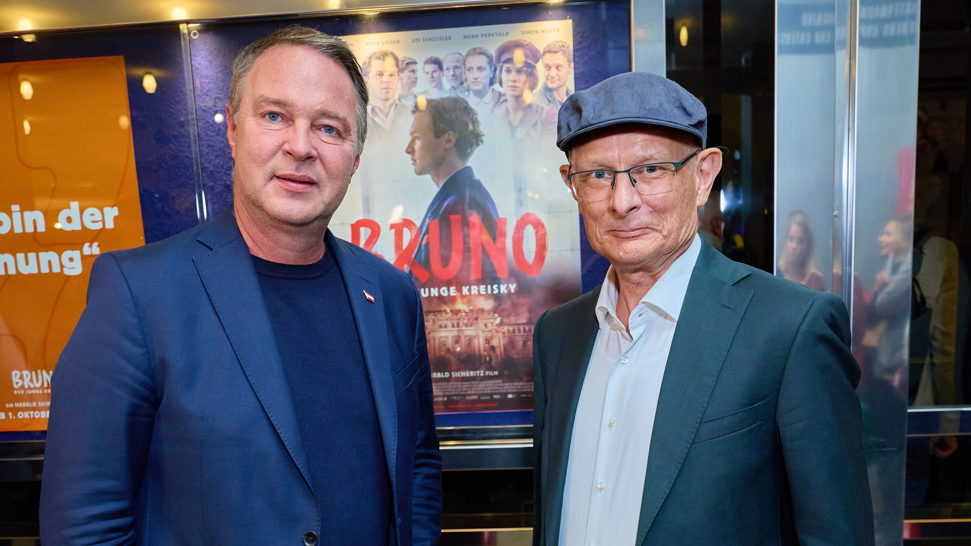 Copyright: Starpix / A. Tuma,  29.09.2026 Wien , Andreas BABLER , Markus MARTERBAUER, Premiere von "Bruno - der junge Kreisky" im Wiener Gartenbaukino