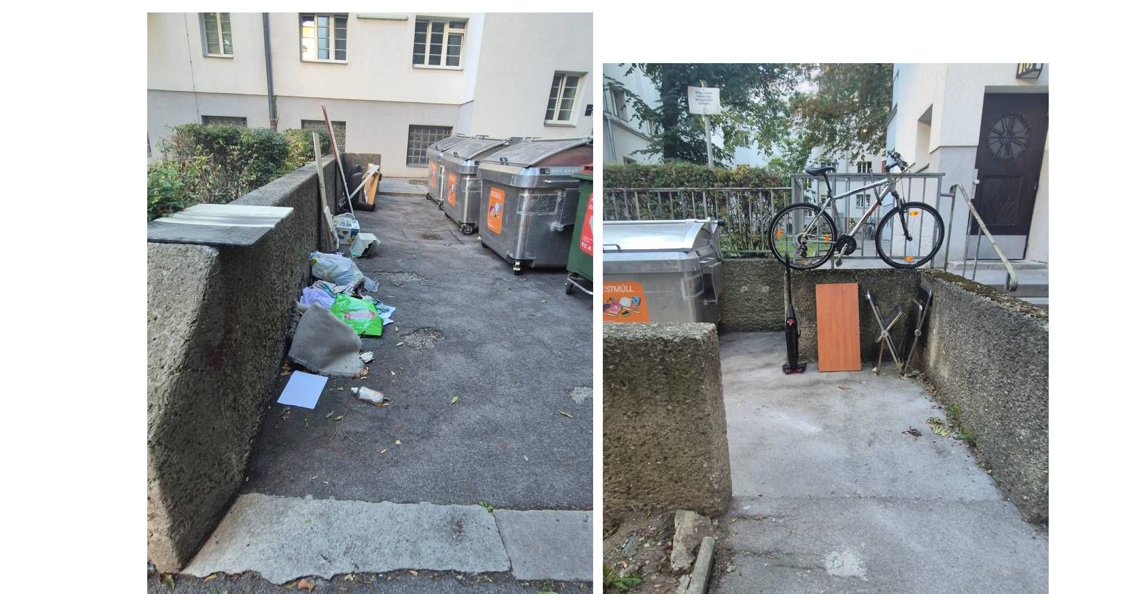 Im Gemeindebau ärgern sich die Mieter über Sperrmüll.