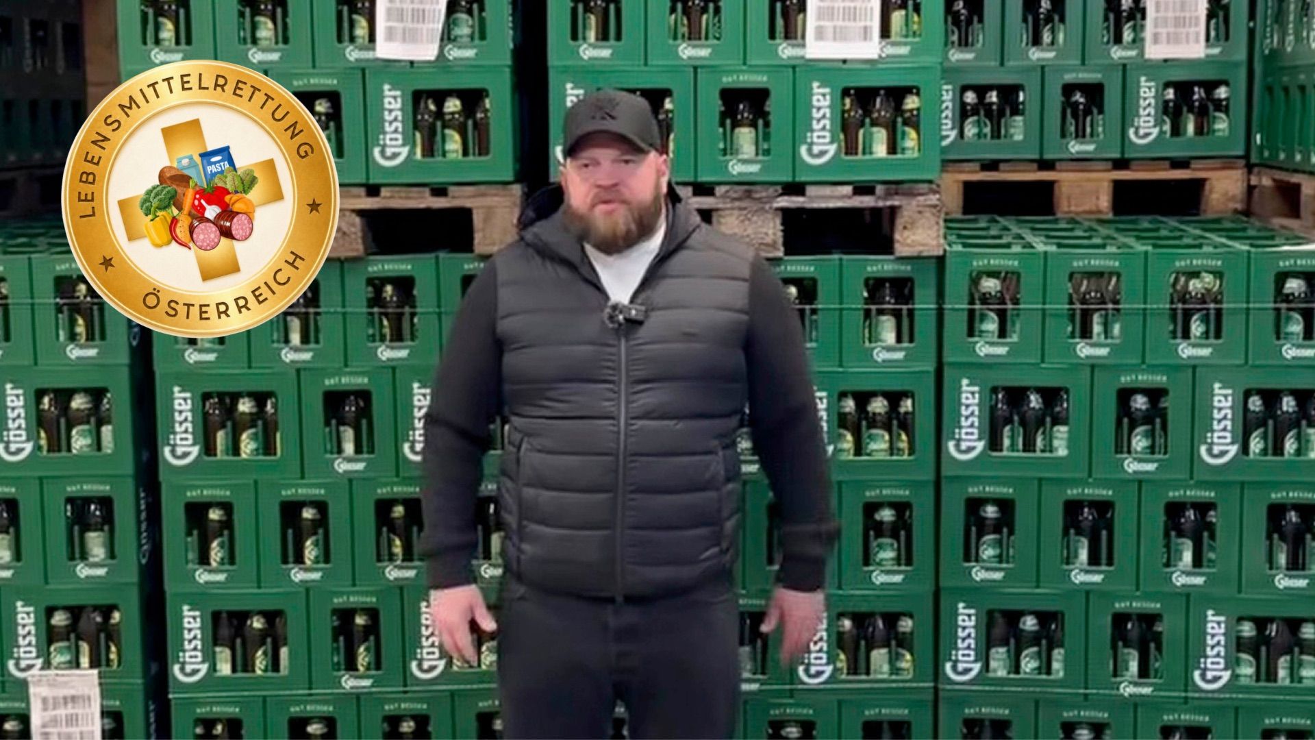 Social-Media-Gesicht und Obmann des Vereins, Alexander Mühlhauser, vor dem Freibier.