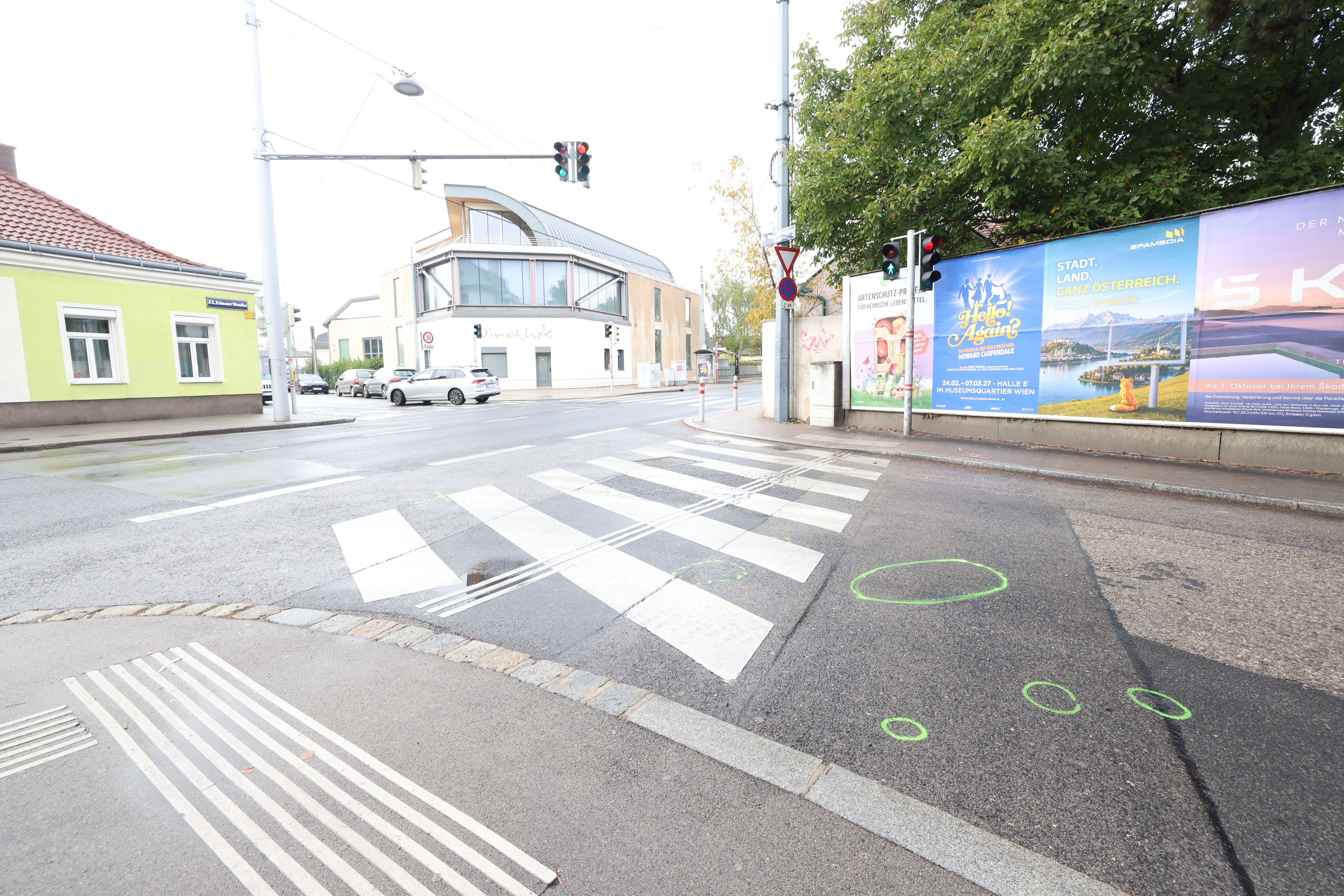 Unfallstelle bei der Erlaaer Straße in Wien