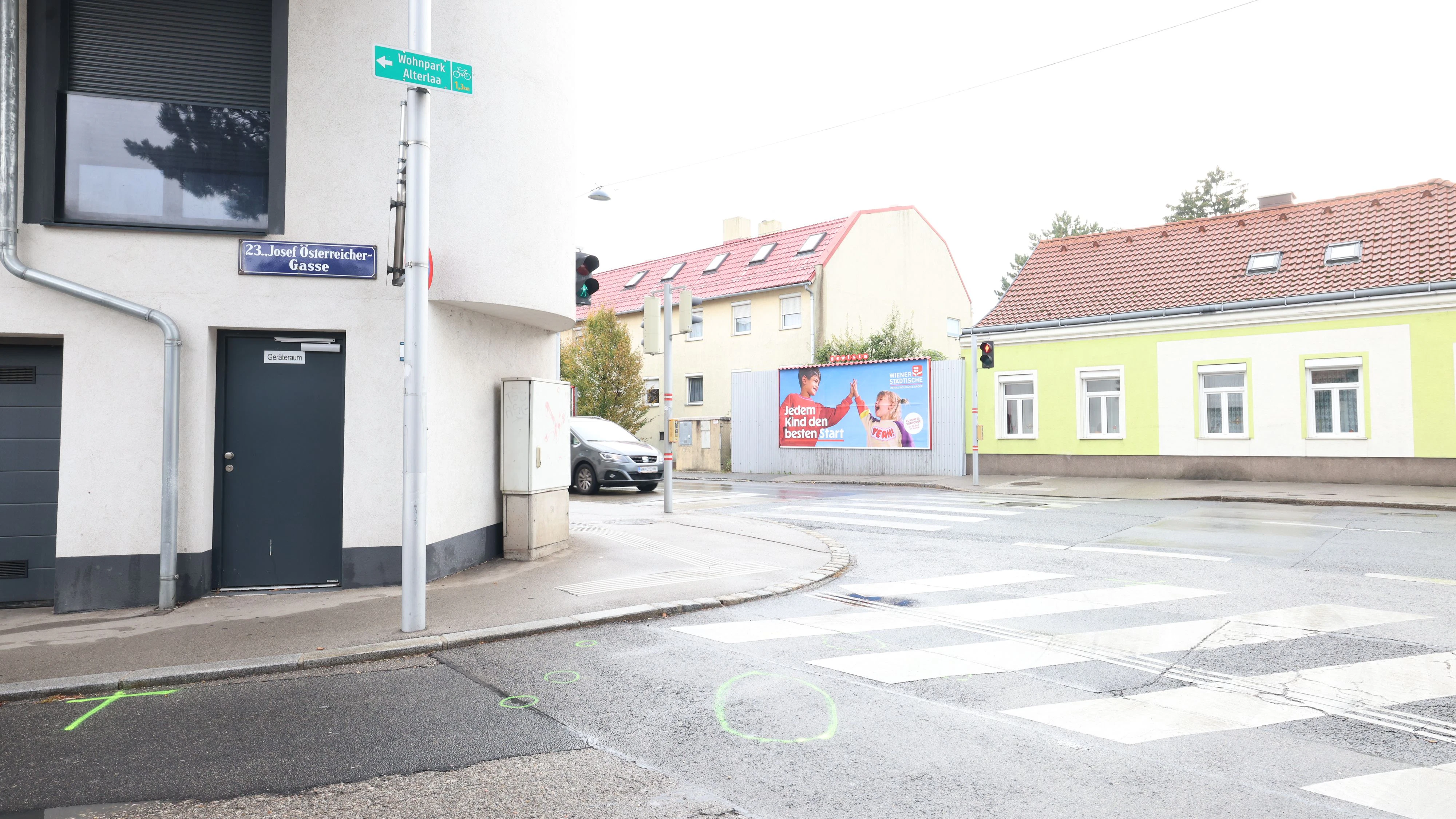 Josef-Österreicher-Gasse 36: Hier ereignete sich der schreckliche Unfall.