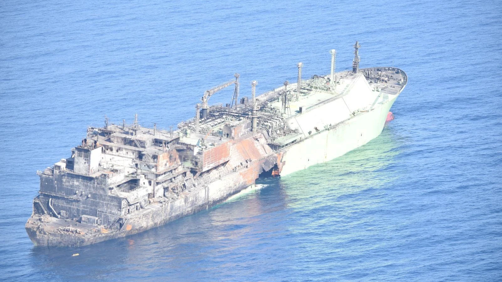 A Russian LNG tanker, Arctic Metagaz, damaged earlier this month and currently adrift without crew, floats in international waters in the Mediterranean Sea between Malta and the Italian islands of Lampedusa and Linosa, in this handout picture released on March 13, 2026. Marina Militare/Handout via REUTERS ATTENTION EDITORS - THIS PICTURE WAS PROVIDED BY A THIRD PARTY.