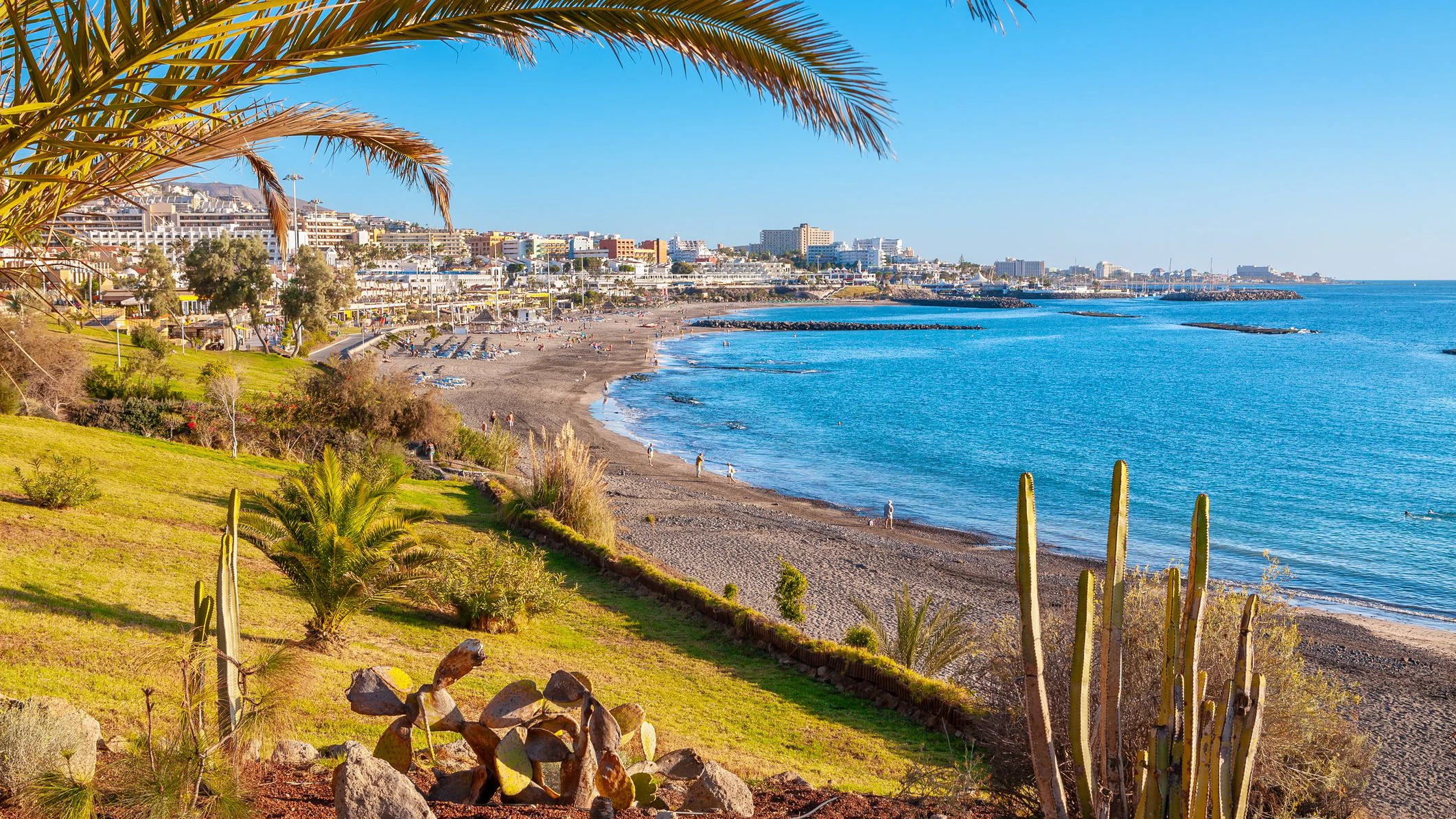 Playa de Fanabe beach at Costa Adeje. Tenerife, Canary Islands, Spain