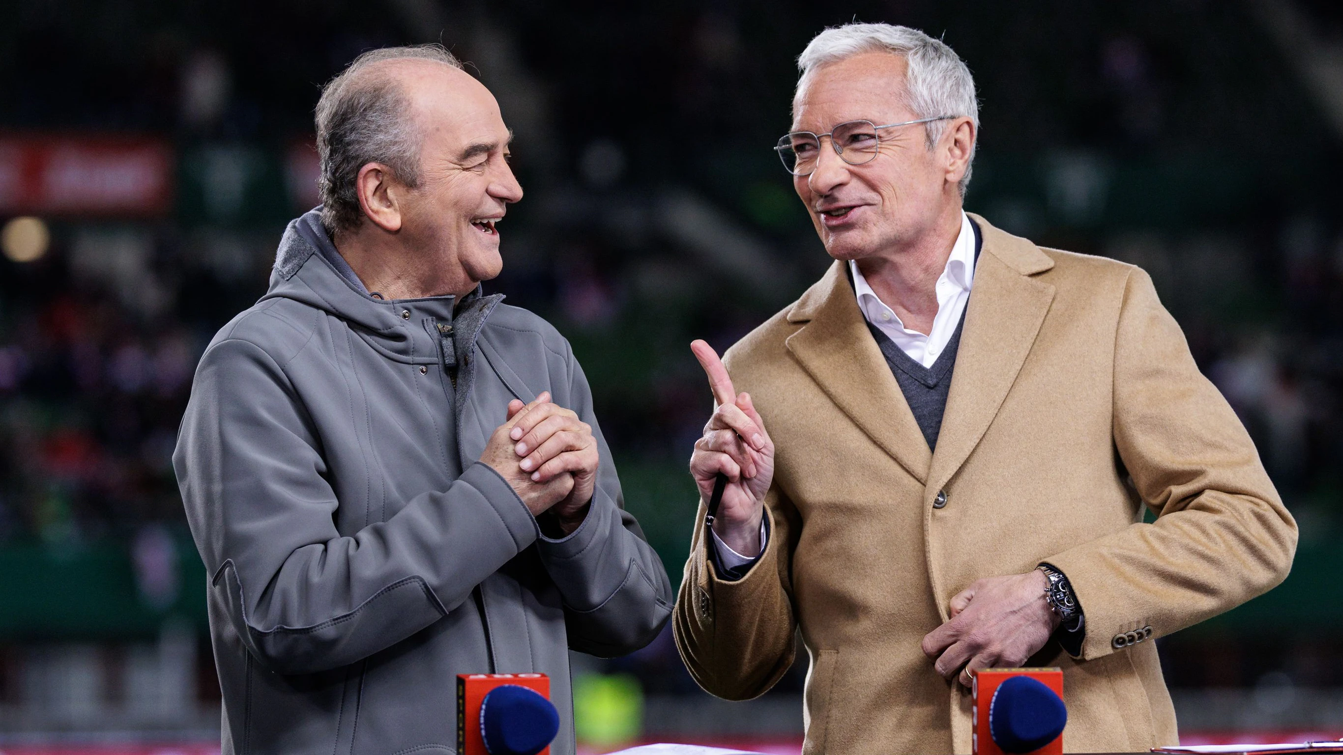 VIENNA,AUSTRIA,31.MAR.26 - SOCCER - OEFB international test match, Austria vs South Korea. Image shows Herbert Prohaska and Rainer Pariasek (ORF). Photo: GEPA pictures/ Armin Rauthner