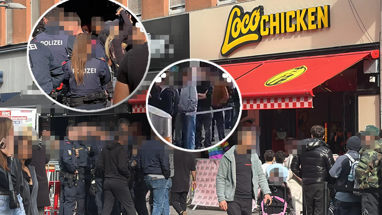 Sogar die Polizei musste zur Neueröffnung anrücken.