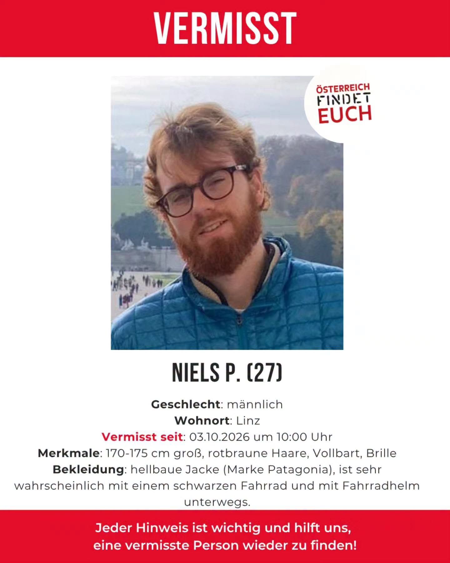 Von Niels P. fehlt jede Spur. 