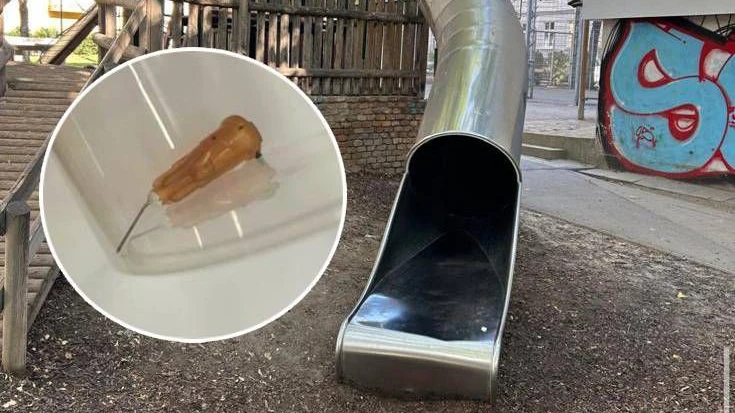 Heute.at - Mädchen rutscht am Spielplatz in Drogennadel – Klinik!