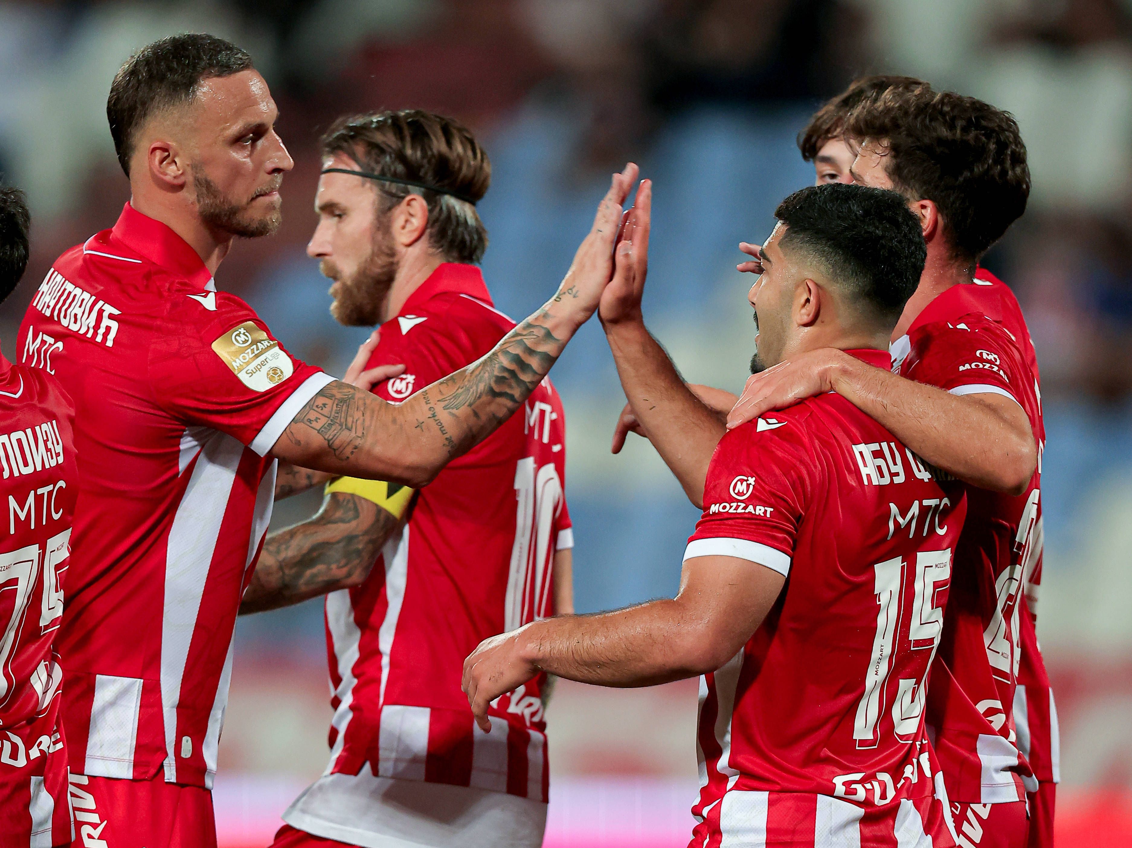 Arnautovic jubelt über das 2:0 von Roter Stern..
