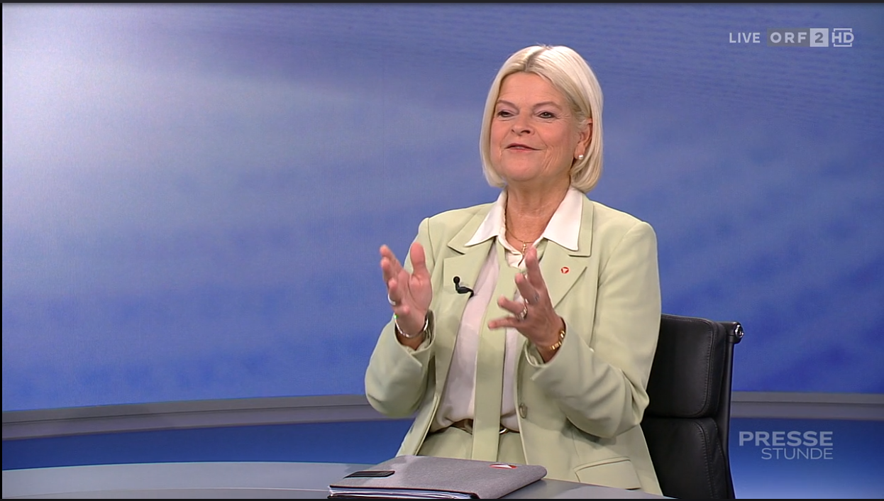 Verteidigungsministerin Klaudia Tanner (ÖVP) am Sonntag in der ORF-Pressestunde