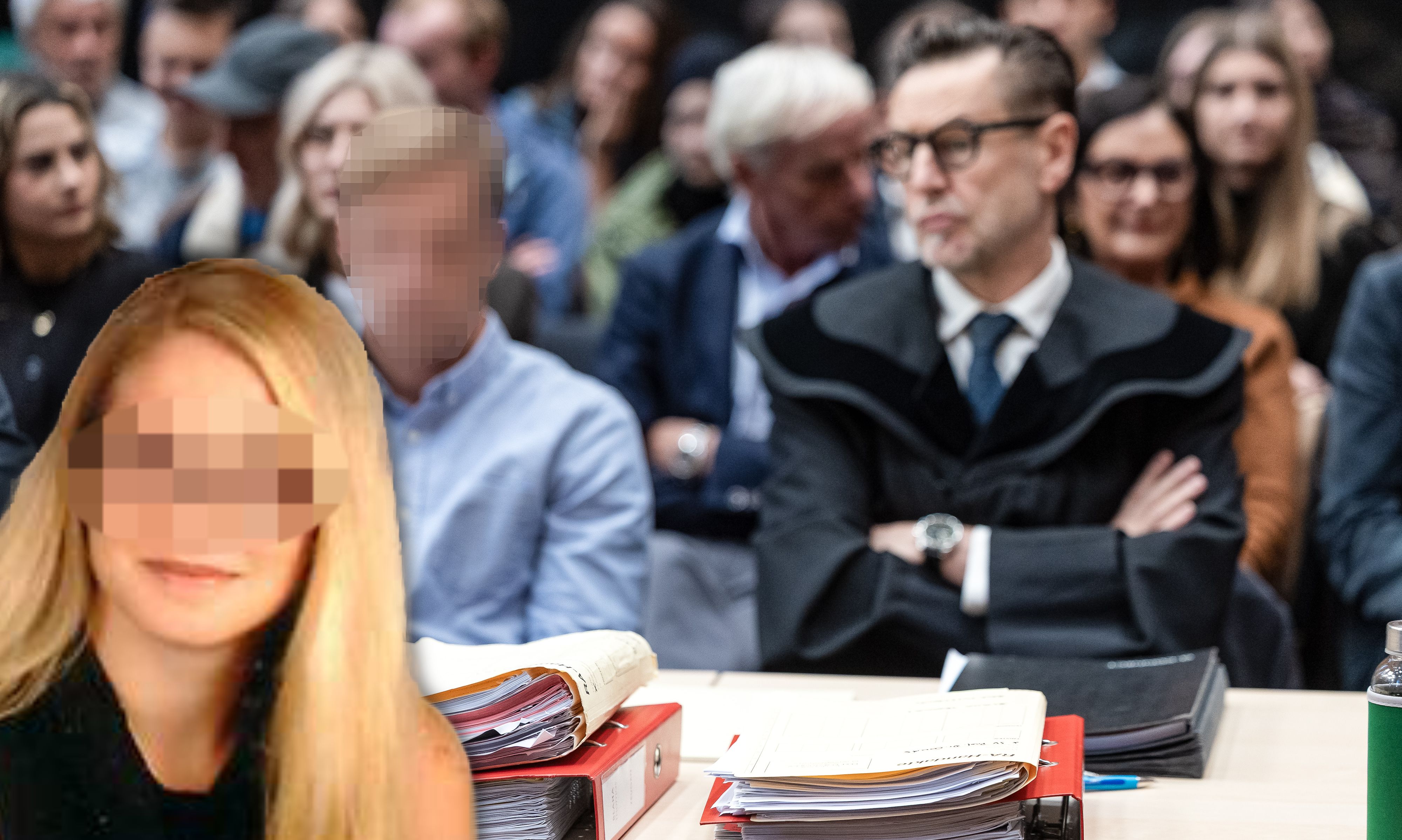 Das Mordopfer; der Angeklagte (42) mit seinem Anwalt vor Gericht.
