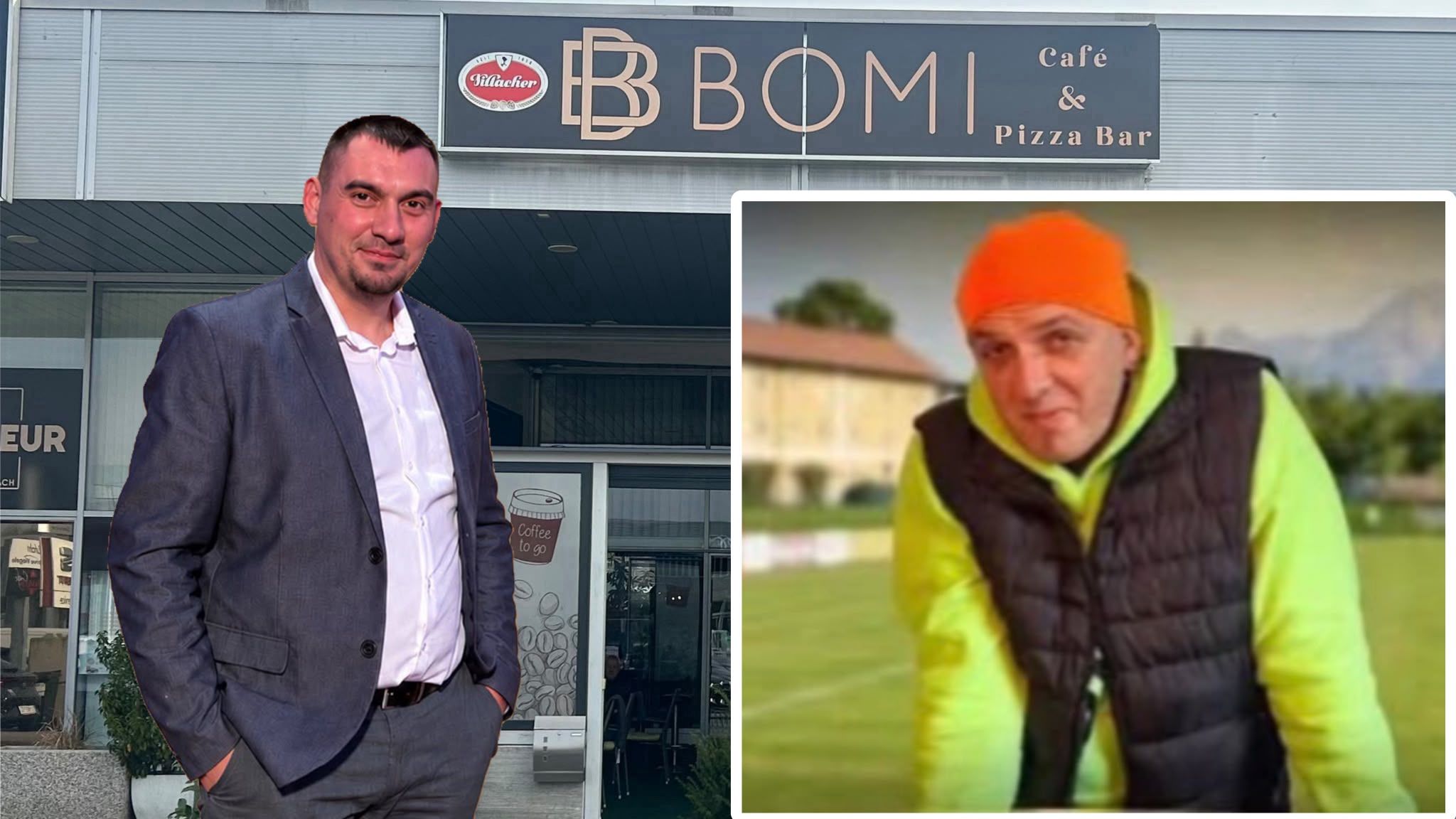 Milojkovic Bogoljub, Betreiber des Café Bomi, sammelt Spenden für Stammkunden Andreas (Collage).