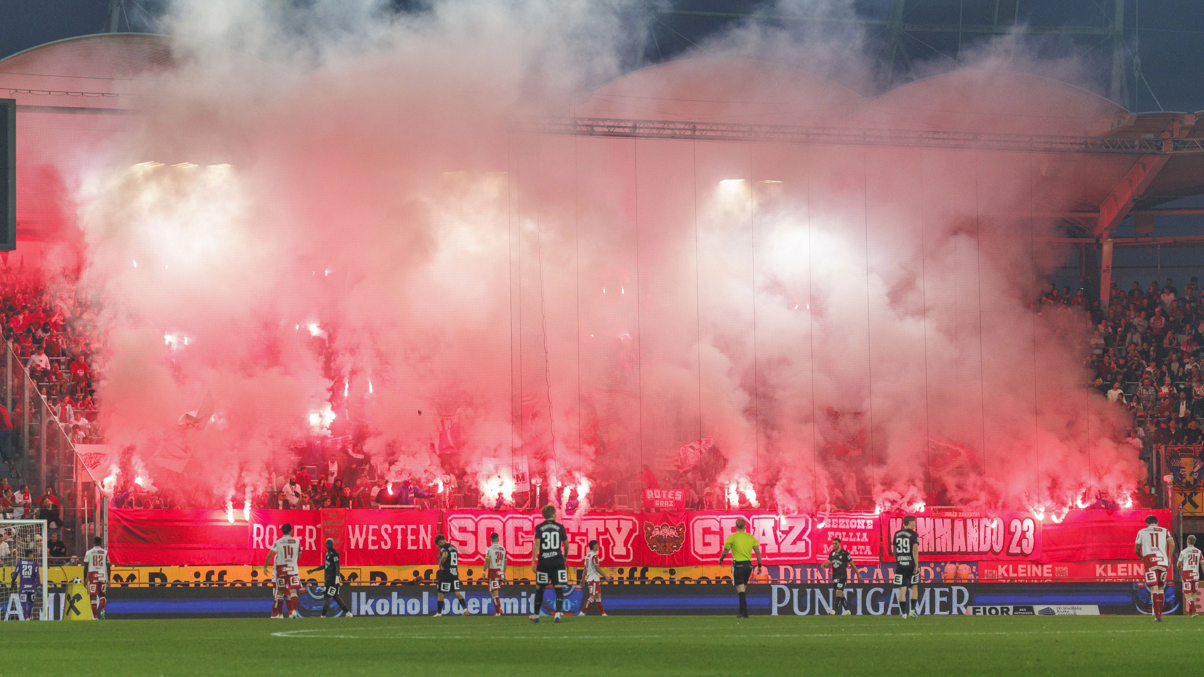 GAK-Fans sorgten im Derby für Aufregung