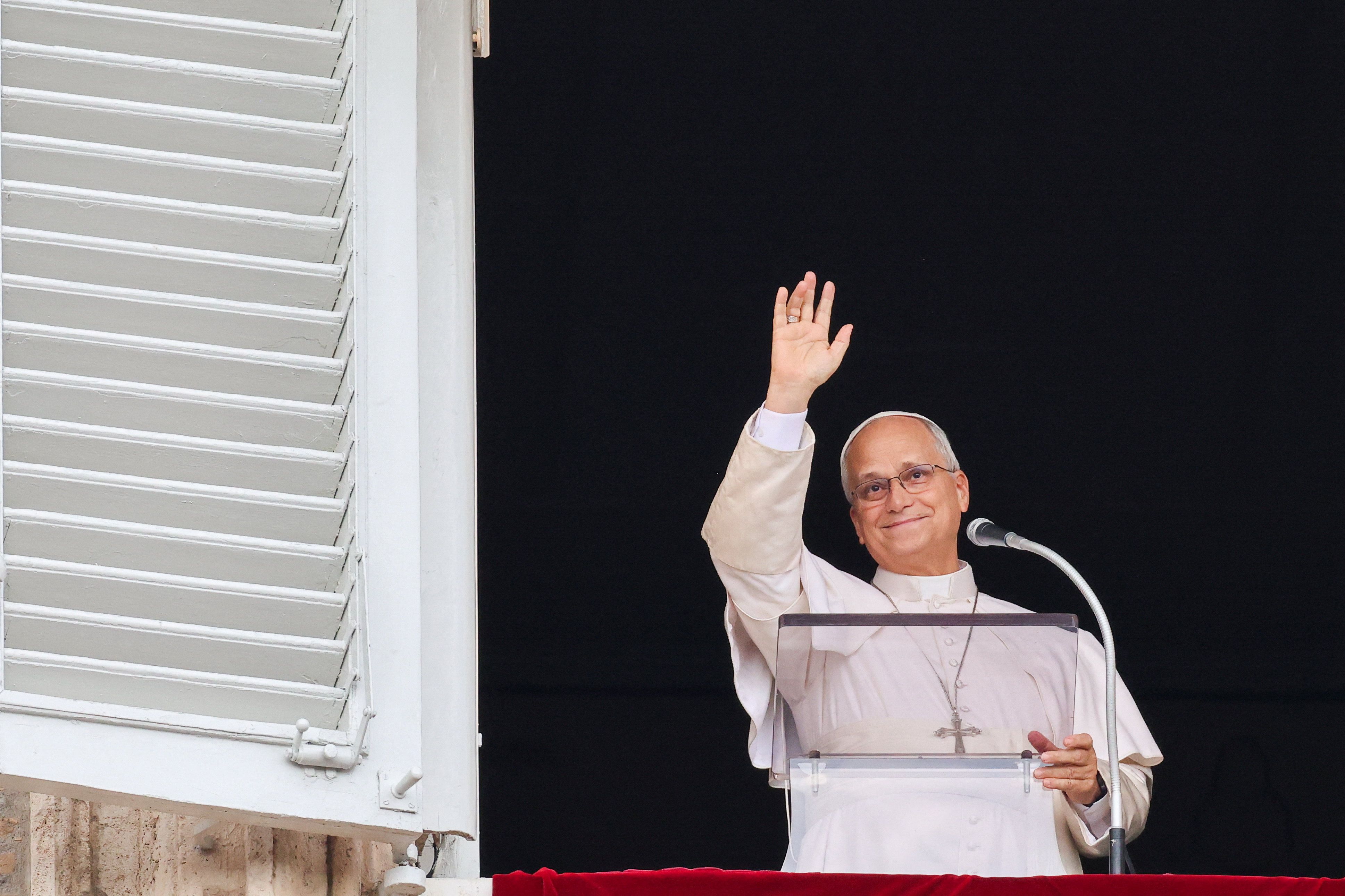 Papst <strong>Leo XIV.</strong> beim Angelus Gebet am Sonntag.