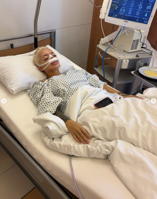 Katja Krasavices Stück Rippe ist jetzt in ihrer Nase