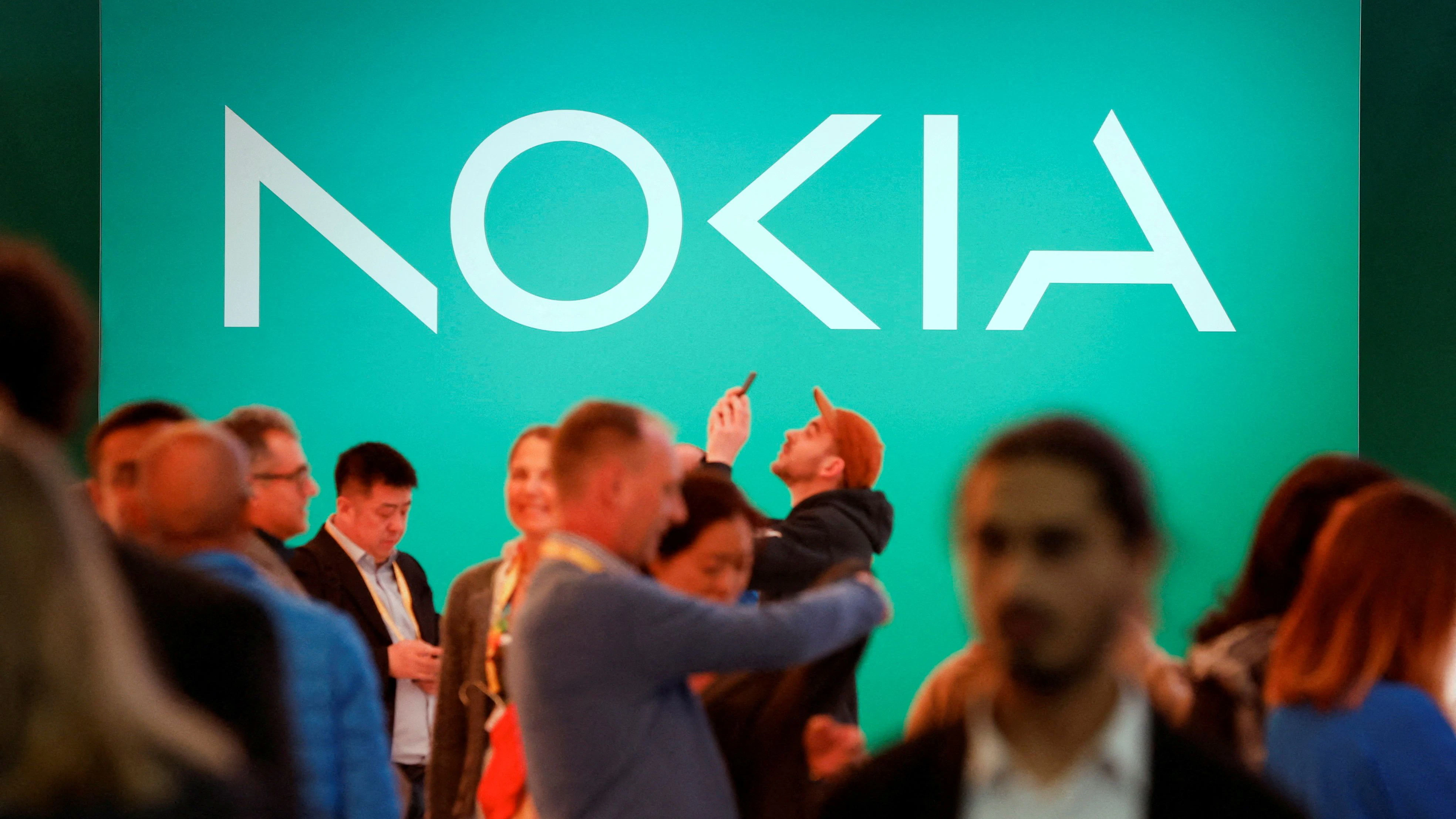 New Nokia's logo is displayed before GSMA's 2023 ahead of the Mobile World Congress (MWC) in Barcelona, Spain February 26, 2023. REUTERS/ Albert Gea