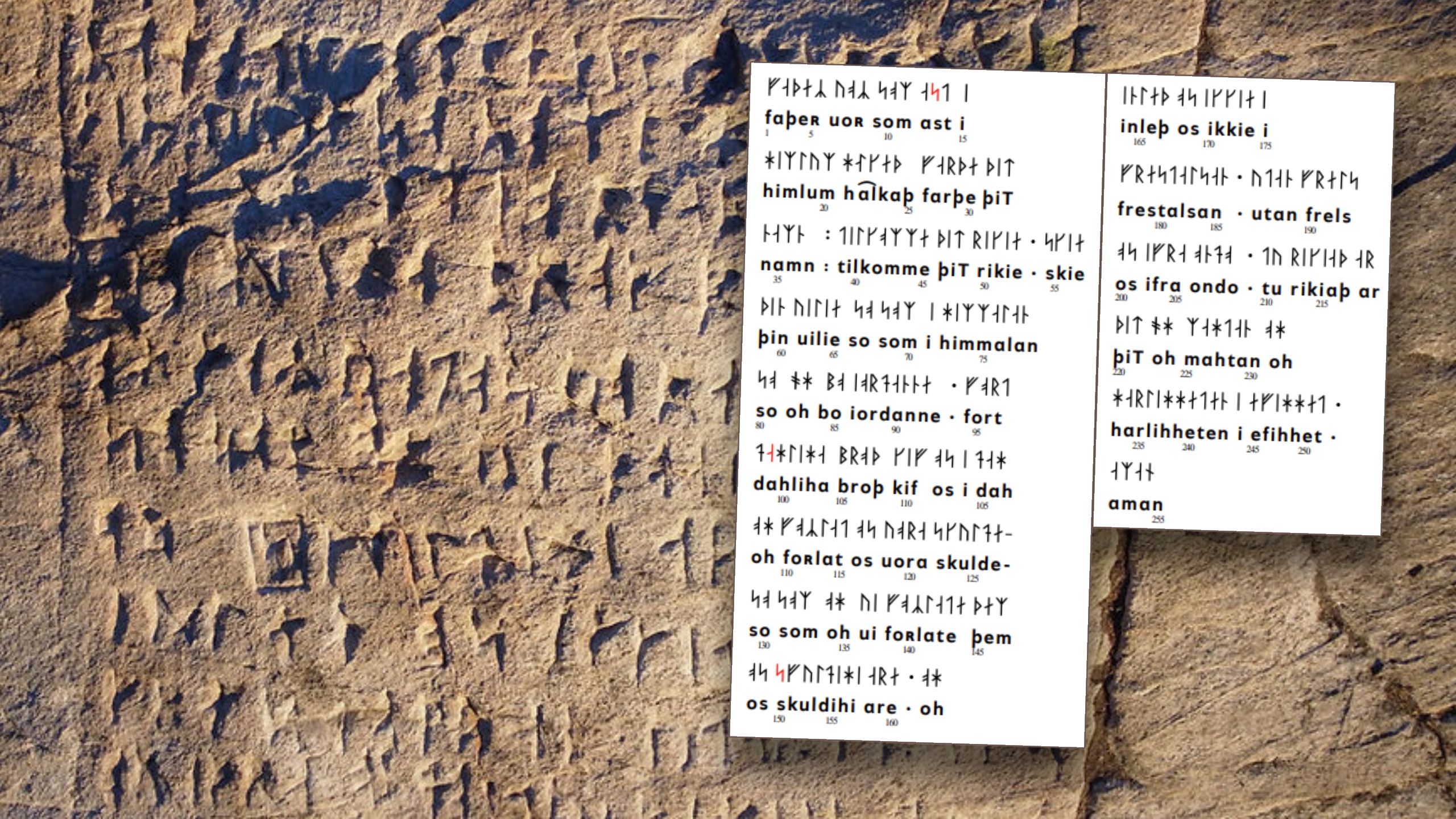 Die bei Wawa, Ontario, tief in einen Felsen gemeißelte Runen-Schrift konnte als Vaterunser entziffert werden. Damit ist ihr Inhalt zwar bekannt, doch um den Verfasser ranken sich noch viele Rätsel. 