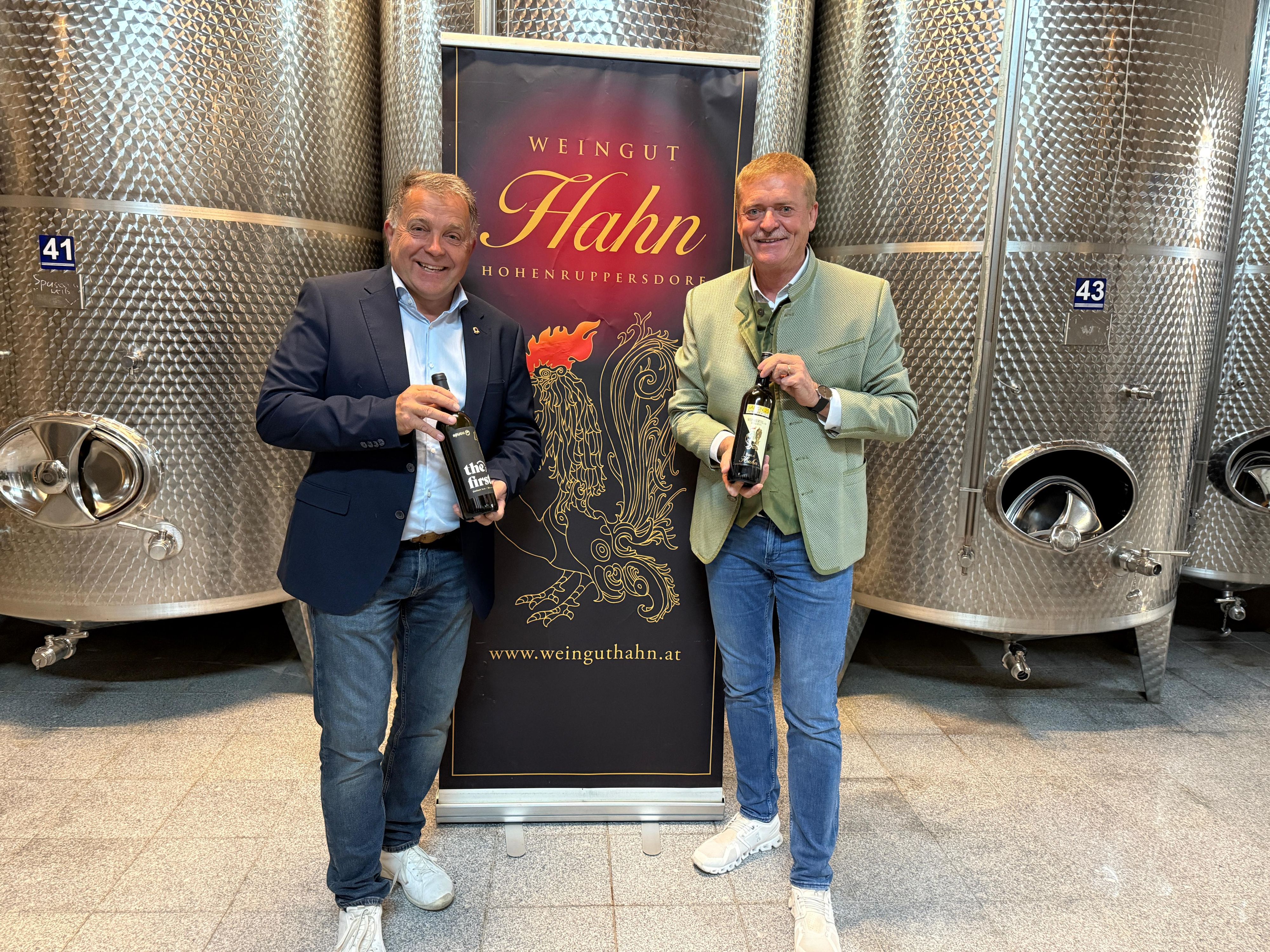 Paul Hahn Jr., Winzer in 13. Generation und bisheriger Eigentümer des Weinguts Hahn und spusu-Gründer Franz Pichler.