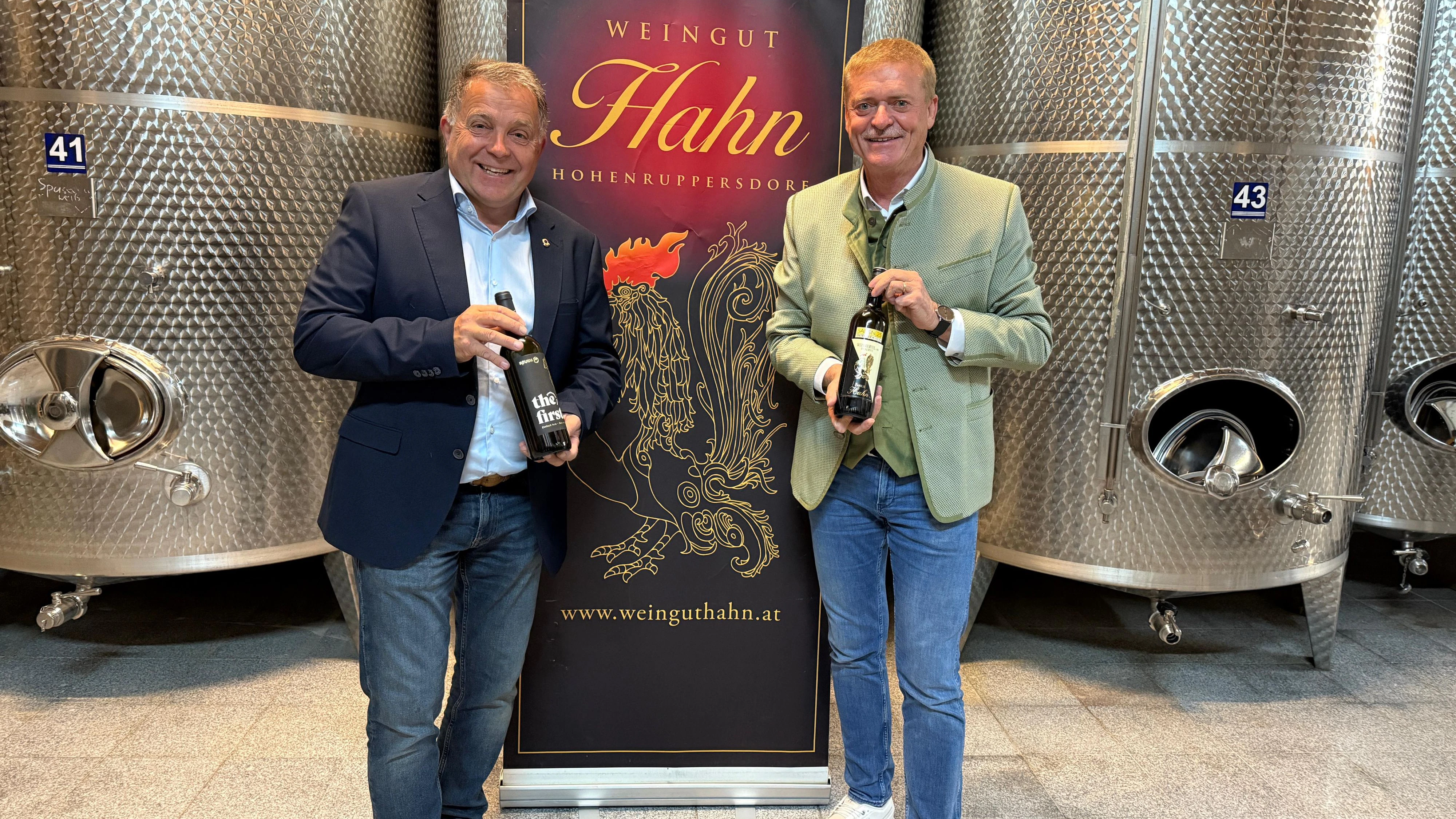 Paul Hahn Jr., Winzer in 13. Generation und bisheriger Eigentümer des Weinguts Hahn und spusu-Gründer Franz Pichler.