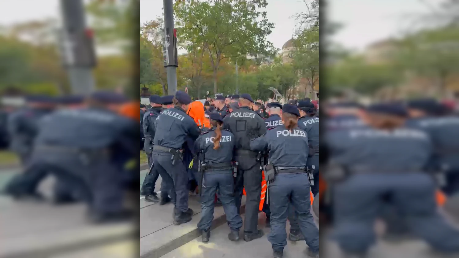 Ein Video zeigt das Handgemenge bei der Uni-Demo in der Wiener City.