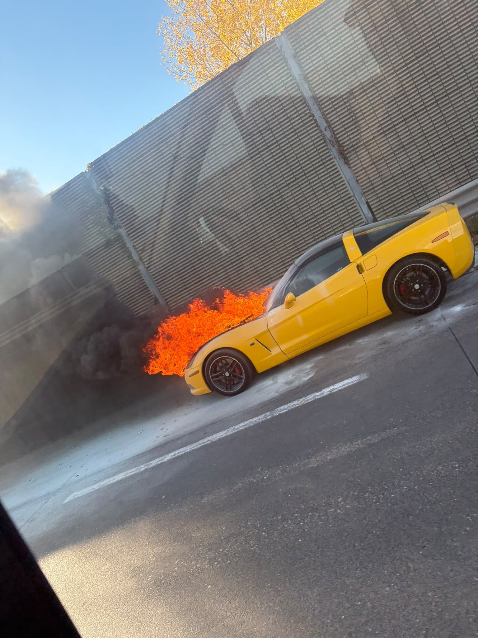 Die Corvette brannte bei der Probefahrt ab.