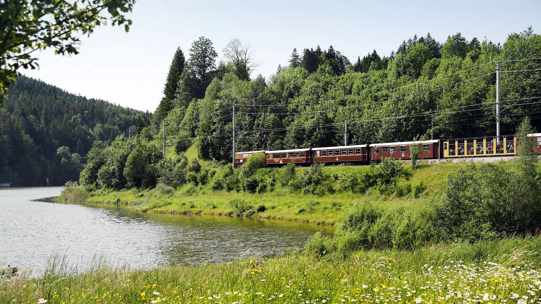 Der Erlebniszug Ötscherbär unterwegs durch seine Region.