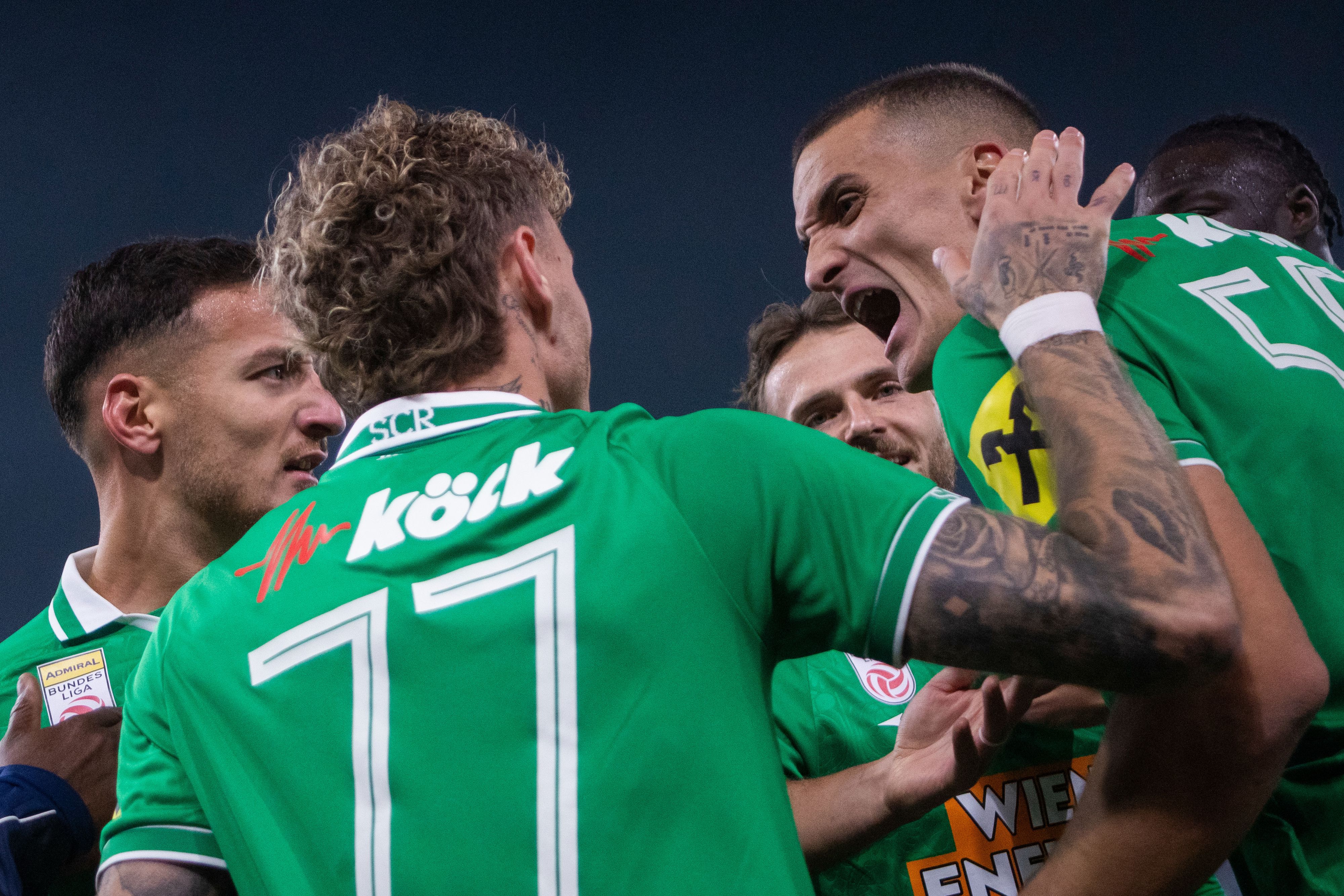 Riesiger Jubel bei Rapid nach dem klaren Erfolg gegen Lustenau. 