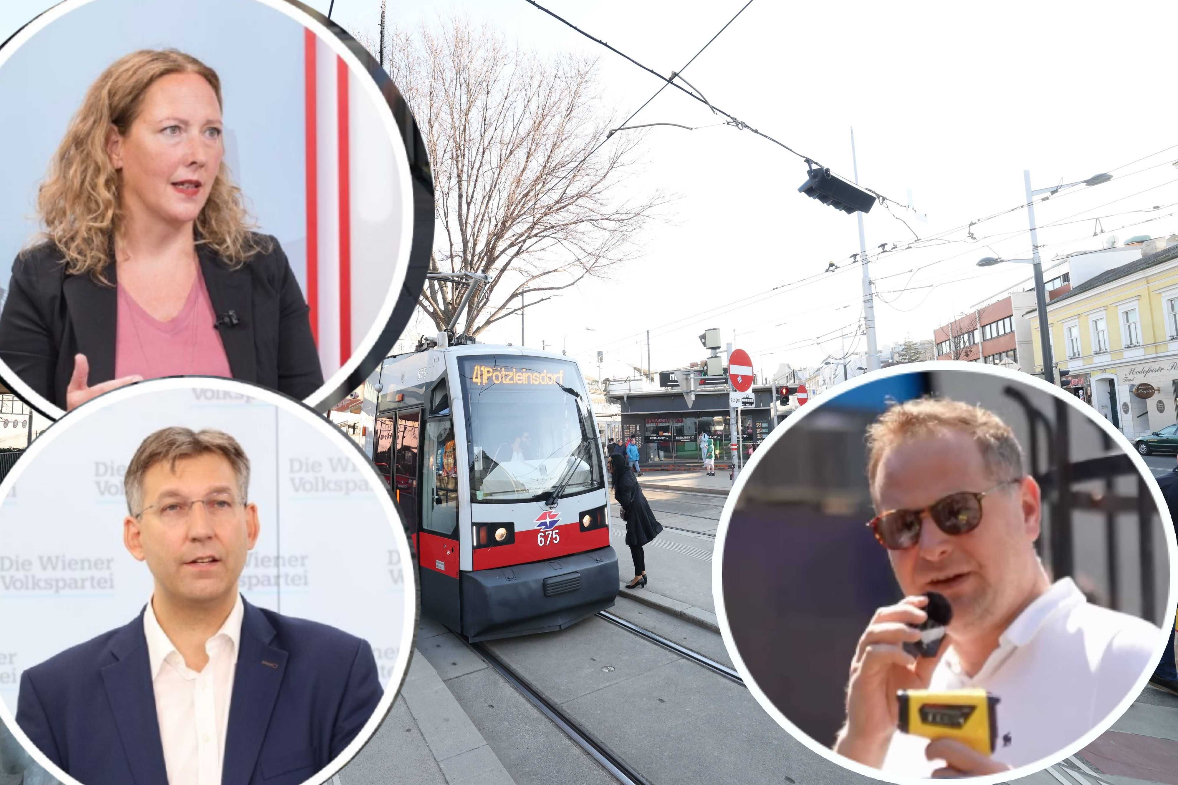 Judith Pühringer (Grüne), VP-Chef Markus Figl, Klemens Resch (FP) sind gegen Öffi-Teuerung. 