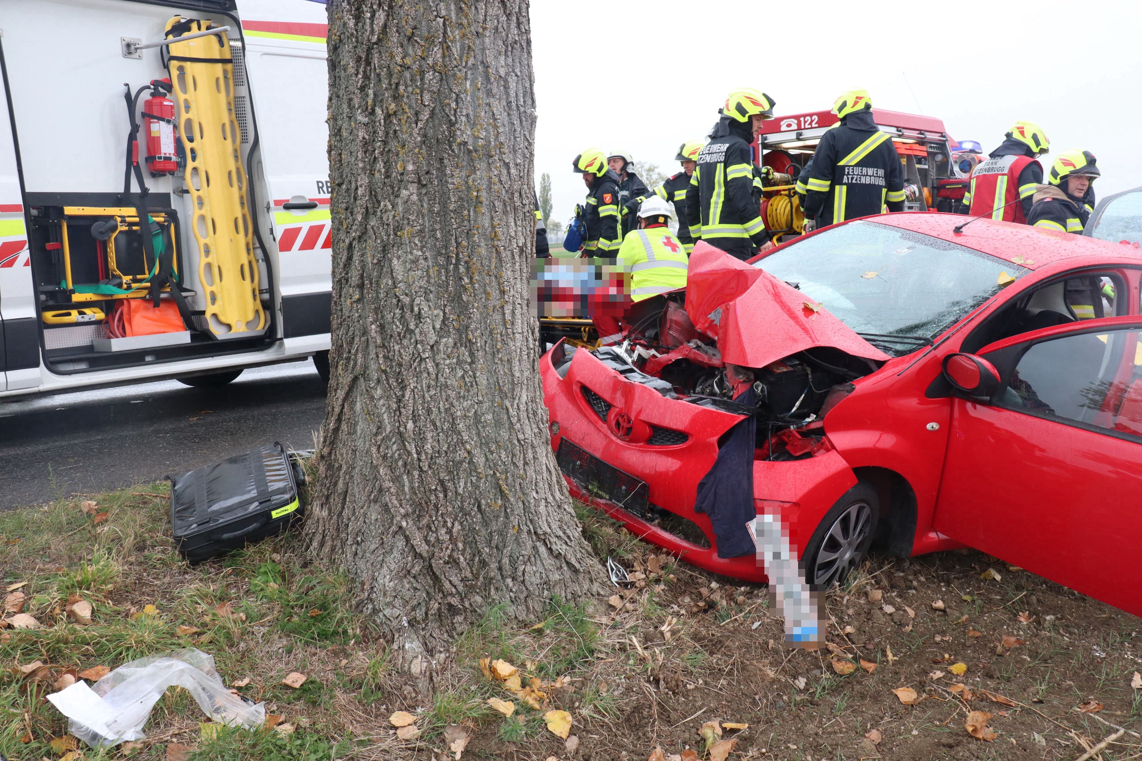 Pkw kracht gegen Baum – Lenker per Heli ins Spital