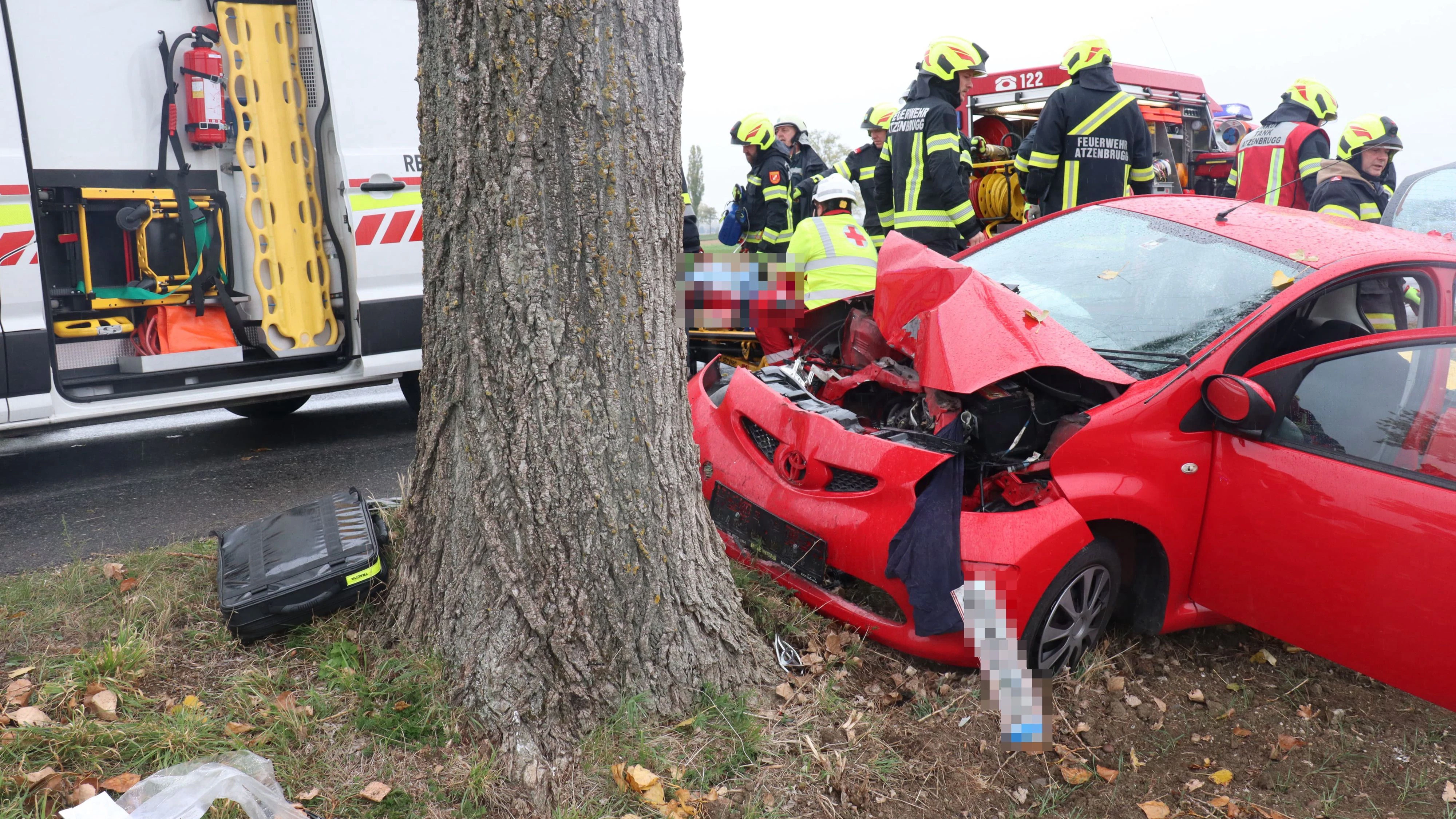 Pkw kracht gegen Baum – Lenker per Heli ins Spital