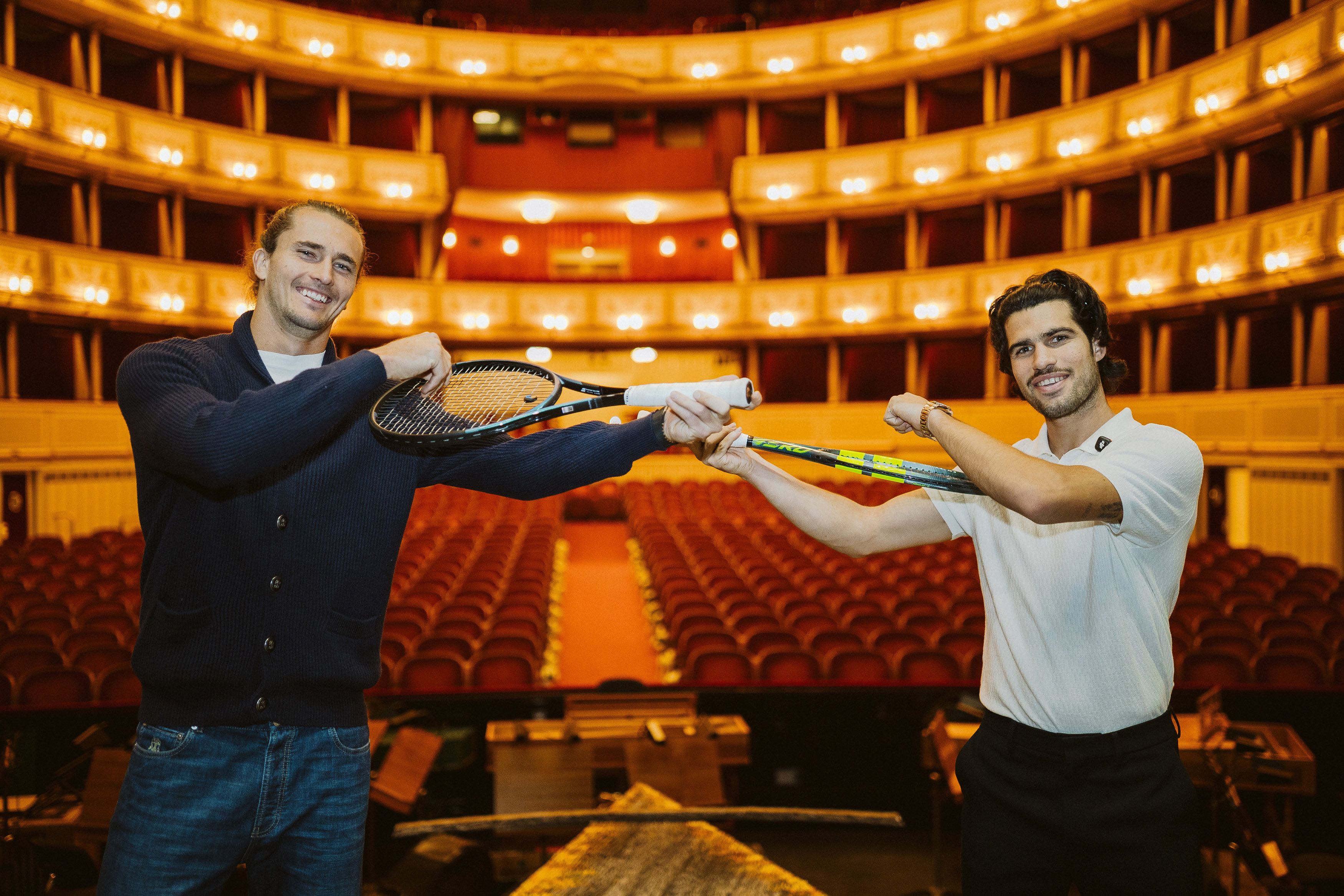 Sascha Zverev und Carlos Alcaraz in der Wiener Staatsoper