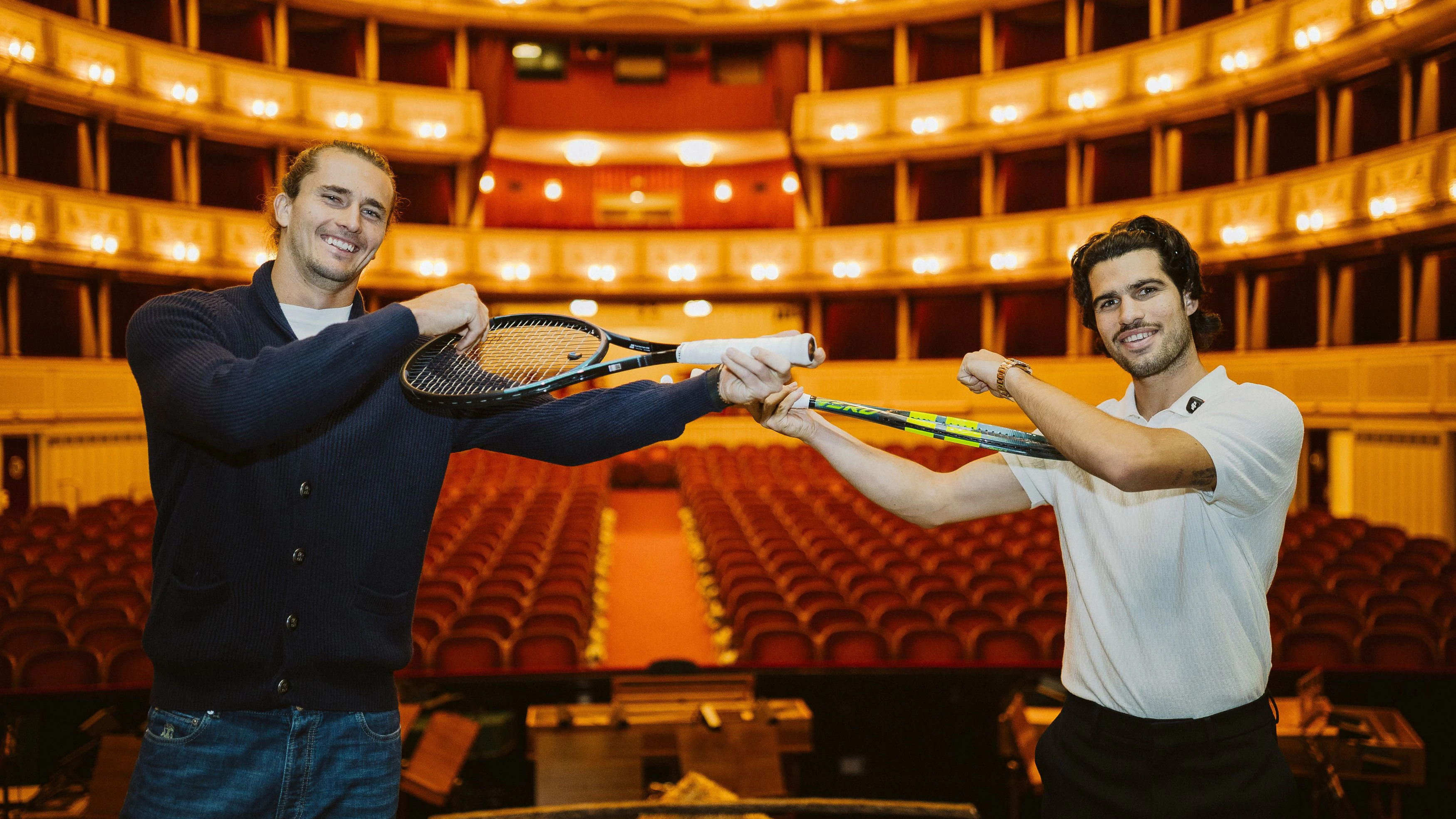 Sascha Zverev und Carlos Alcaraz in der Wiener Staatsoper