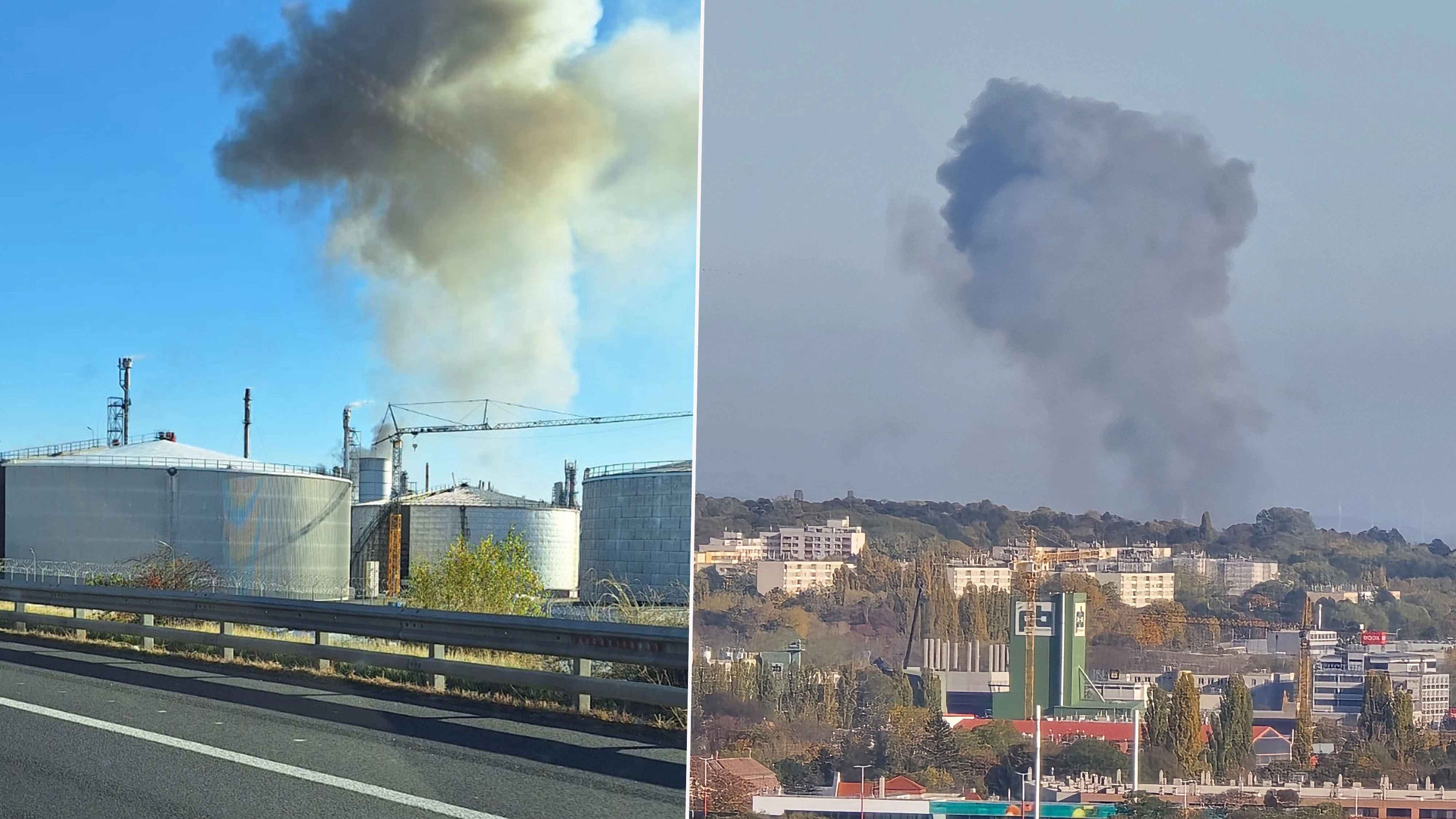 Die dunkle Rauchwolke sorgte für große Aufregung in Schwechat.
