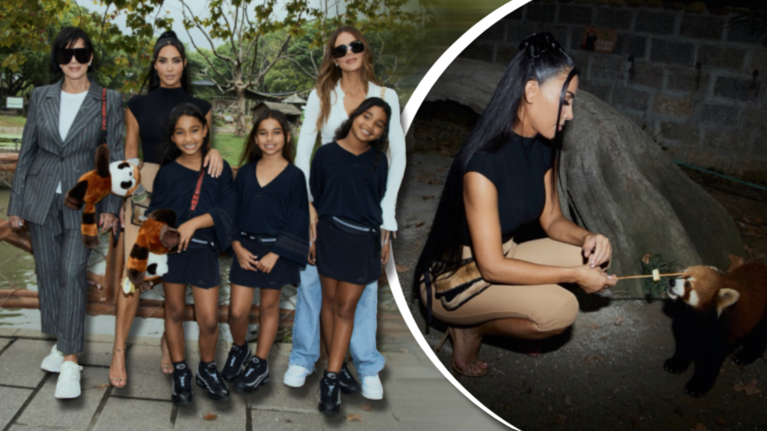 So süß: Kim Kardashian füttert einen roten Panda.