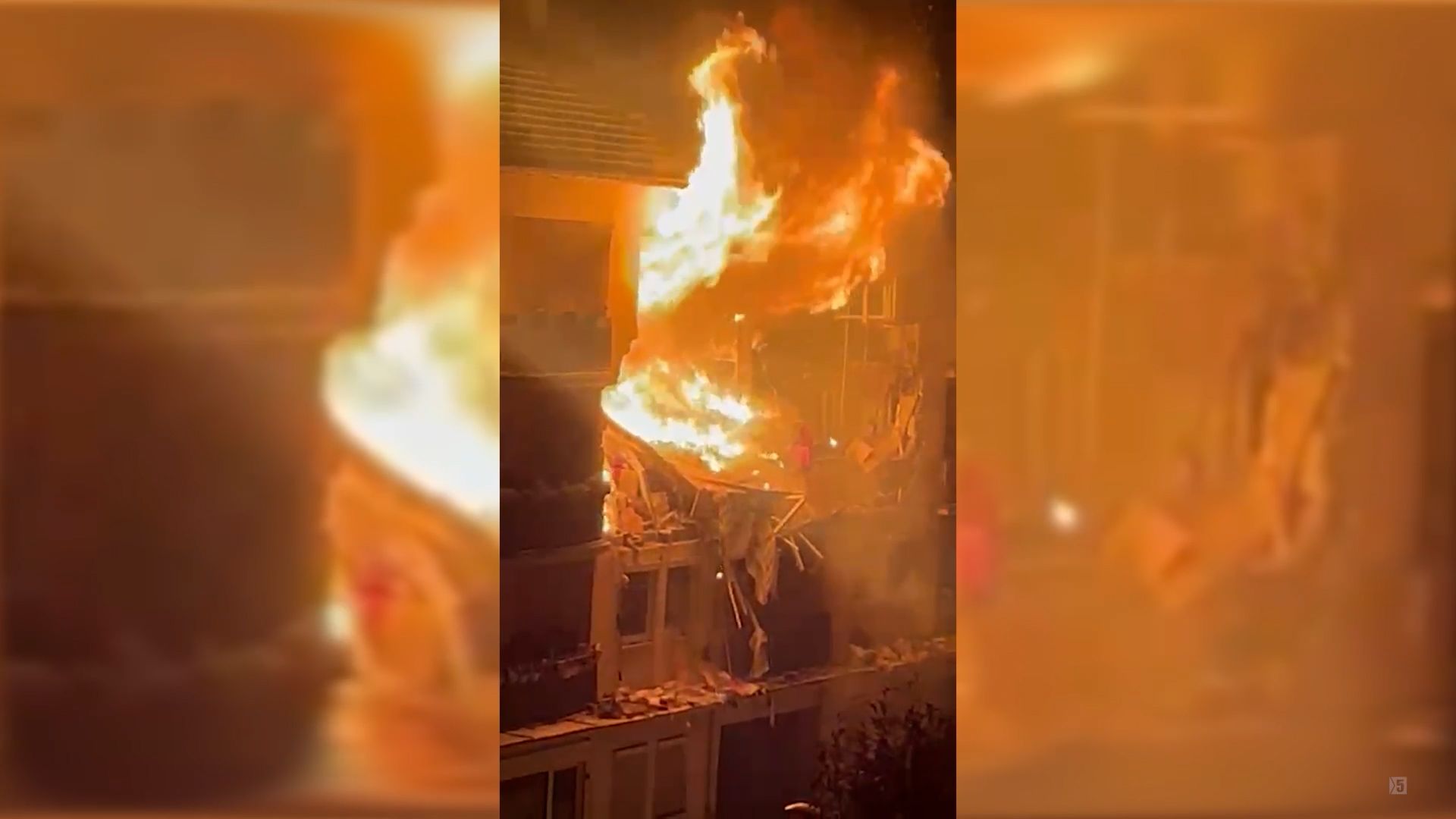 Heute.at - Riesige Explosion! Mehrfamilienhaus steht in Flammen