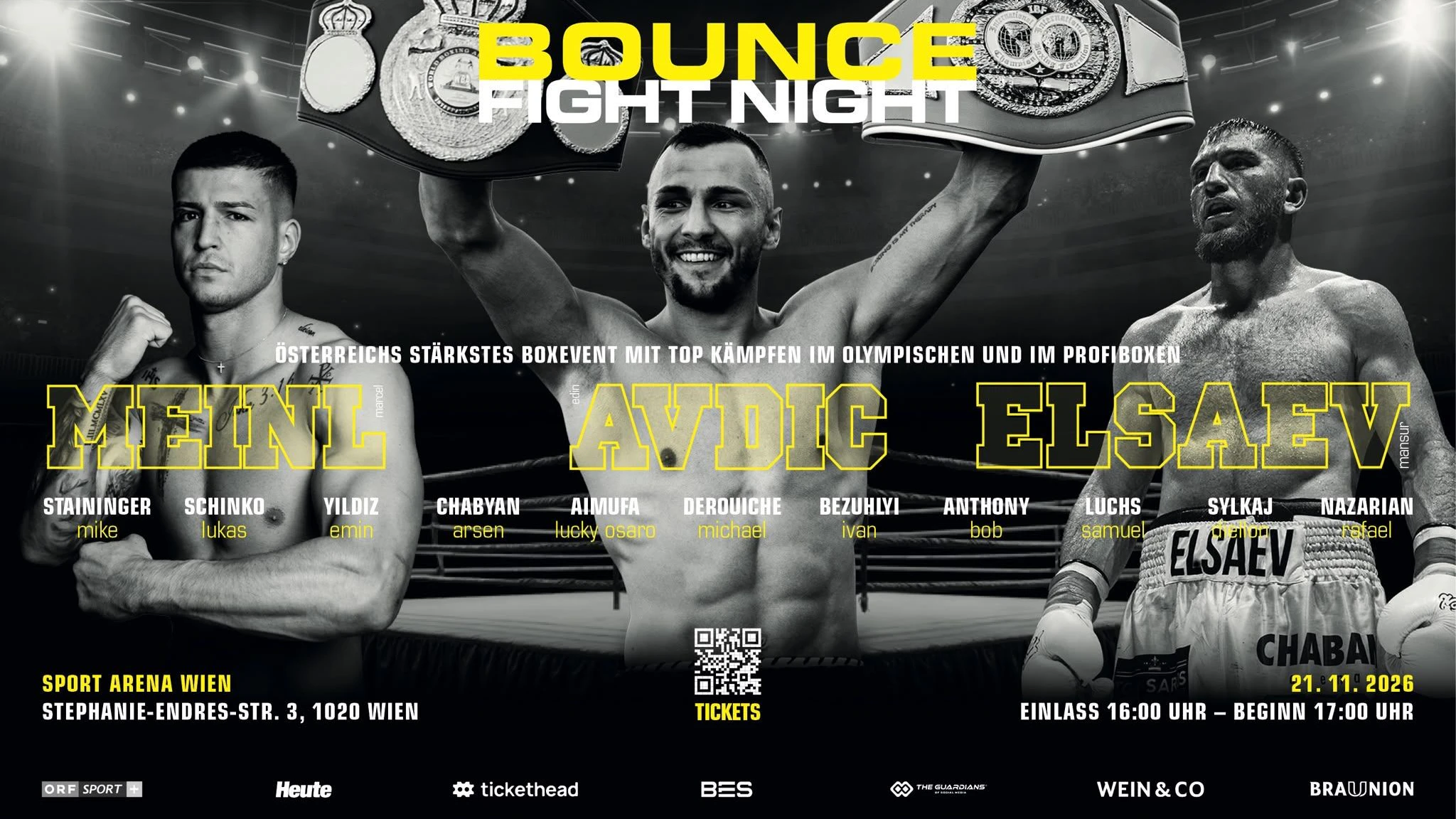 Die Bounce Fight Night steigt am 21.11 in der neuen Sport Arena Wien