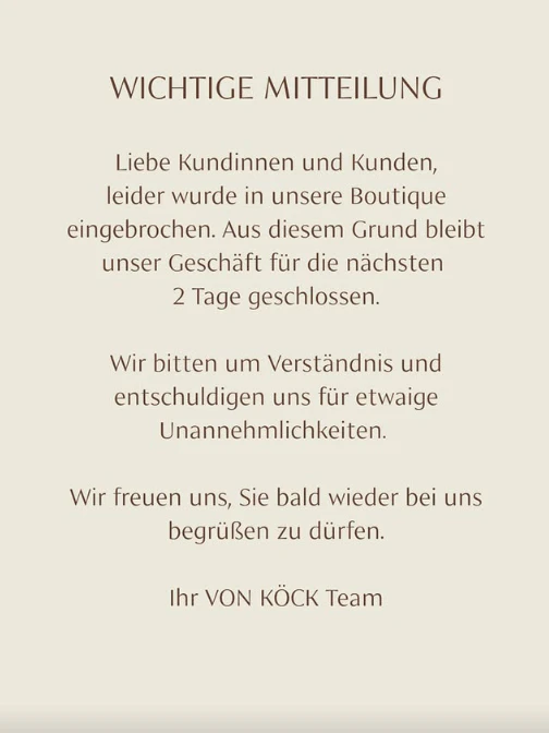 Die erste Nachricht nach dem Juwelier-Raub in der Wiener City. 