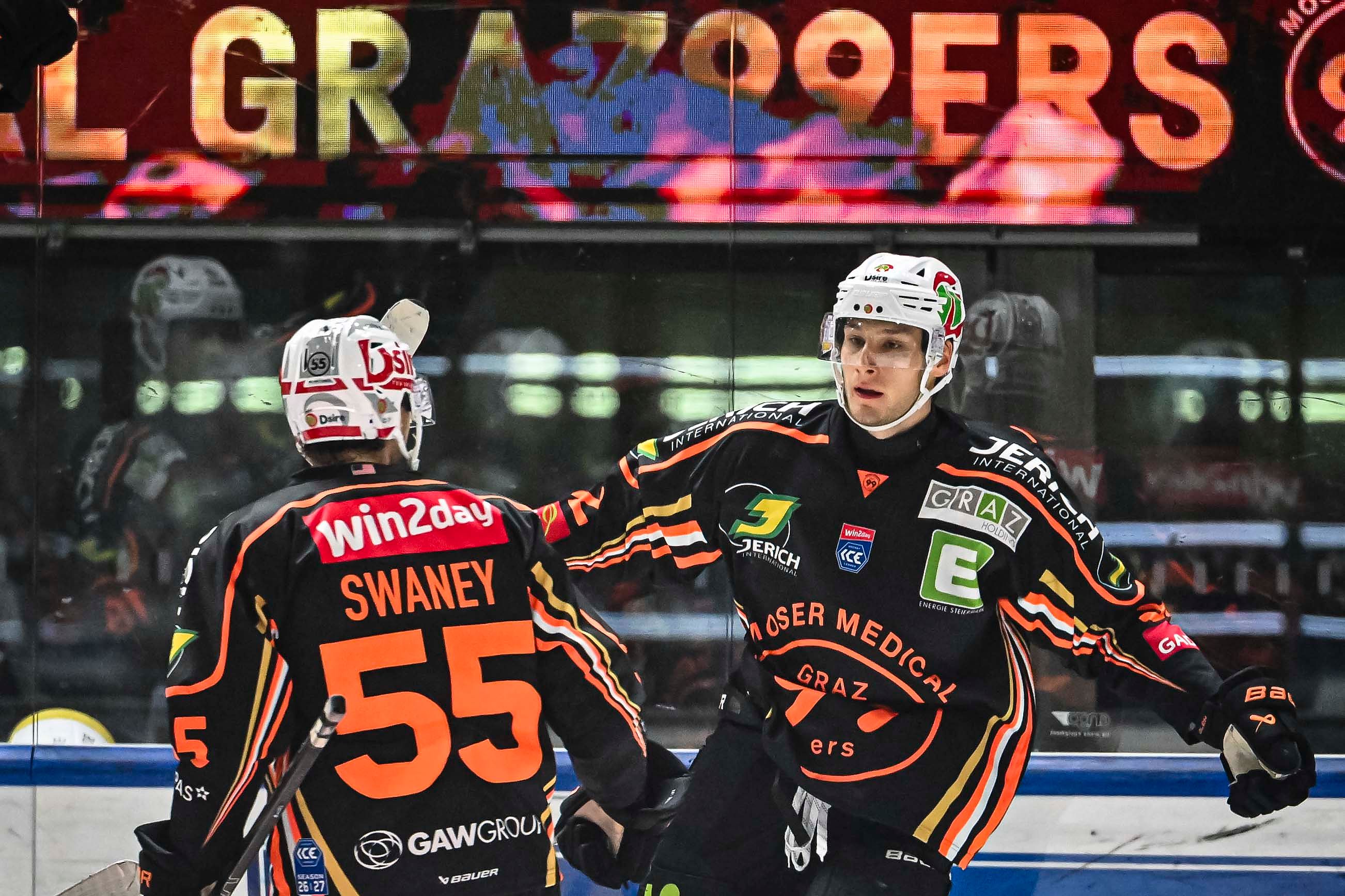 Nick Swaney und Paul Huber von den Graz99ers