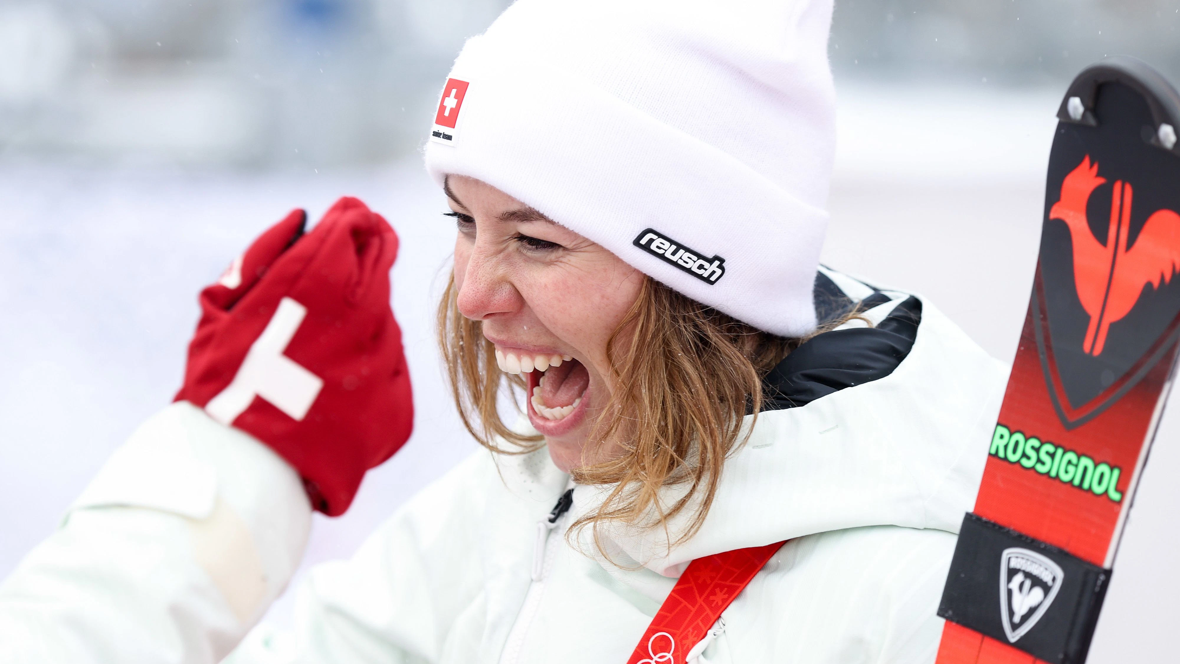 YANQING,CHINA,17.FEB.22 - OLYMPICS, ALPINE SKIING - Winter Olympic Games Beijing 2022, alpine combined, slalom, ladies. Image shows Michelle Gisin (SUI). Photo: GEPA pictures/ Harald Steiner
