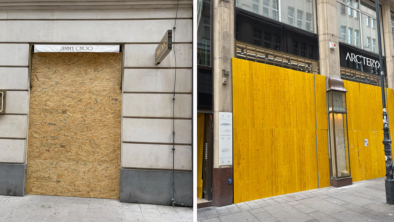 Aus Vorsorge verbarrikadierten sich einige Shops in Wien.
